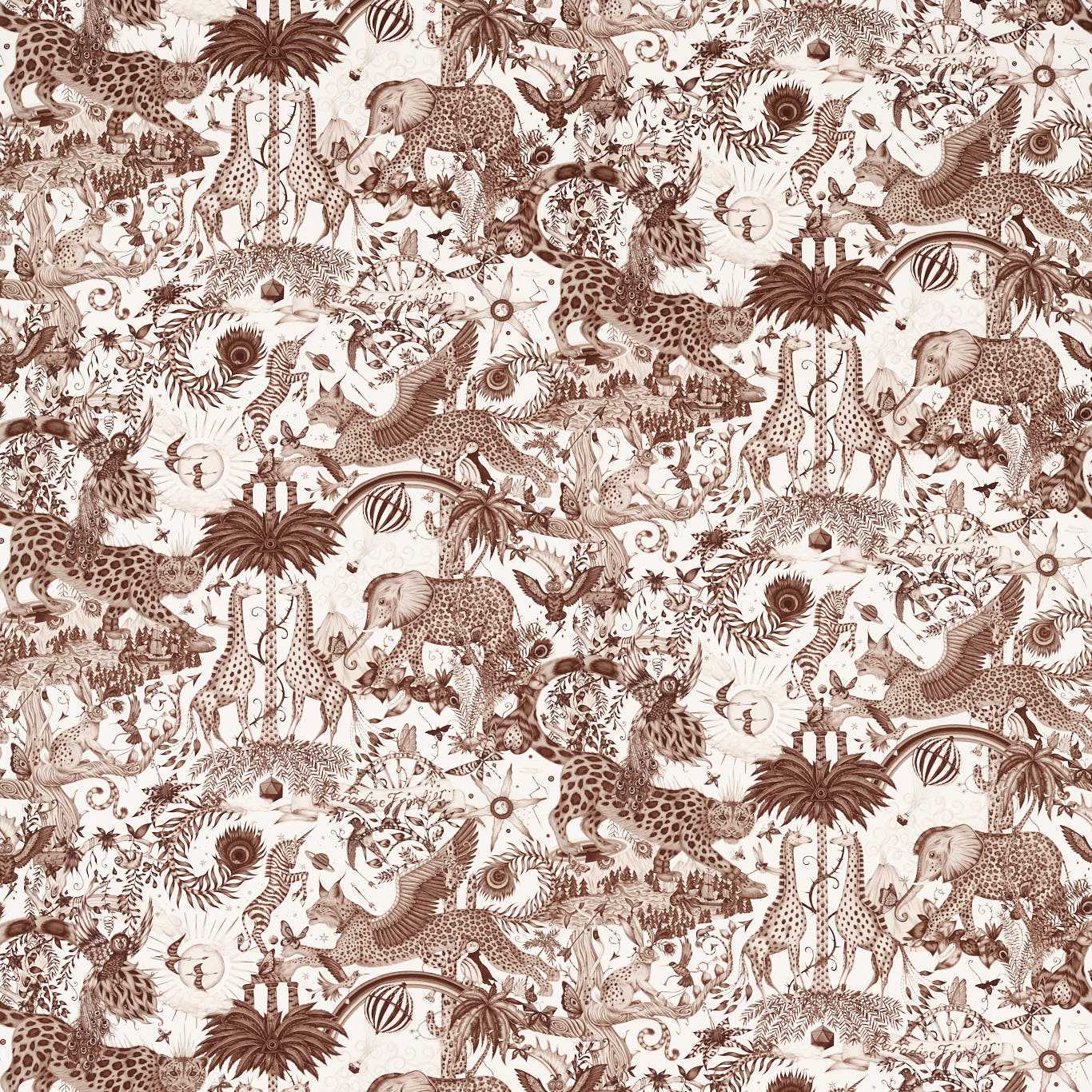 Paradise Lost Sepia Fabric by CNC