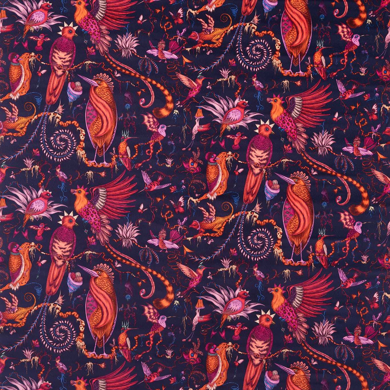 Quetzal Velvet Violet Fabric by CNC