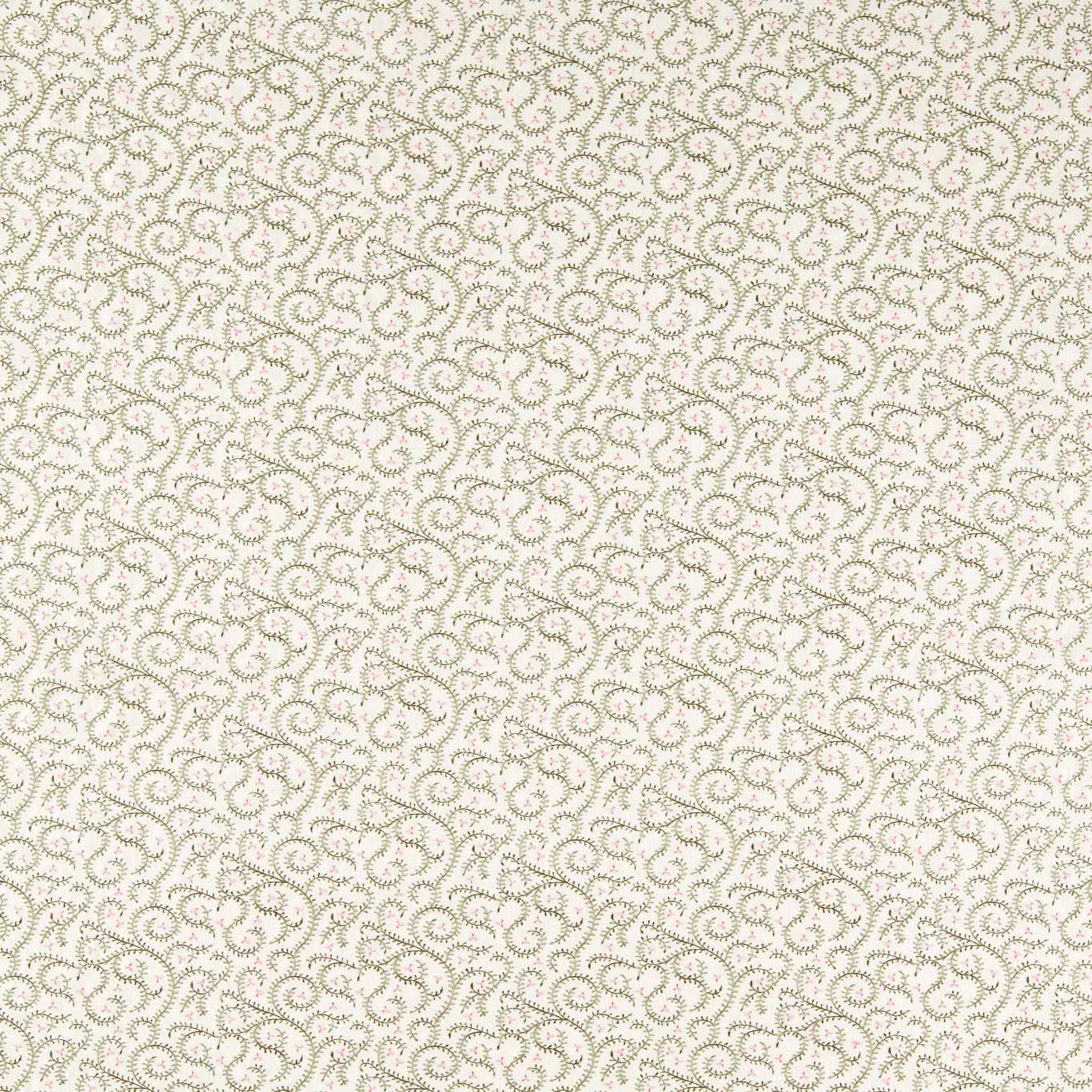 Buta Embroidery Sage/Blush Fabric by CNC