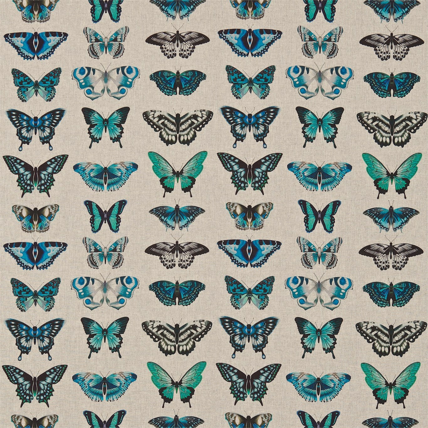 Papilio Lagoon / Indigo / Emerald Fabric by HAR