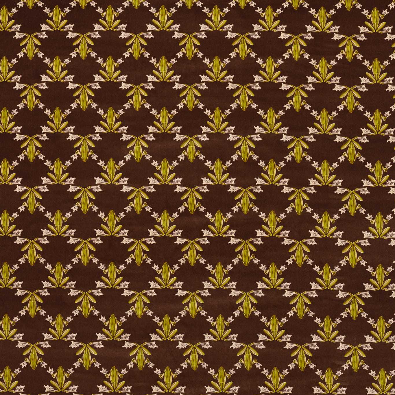Wood Frog Velvet Chocolate/Pistachio Fabric by HAR