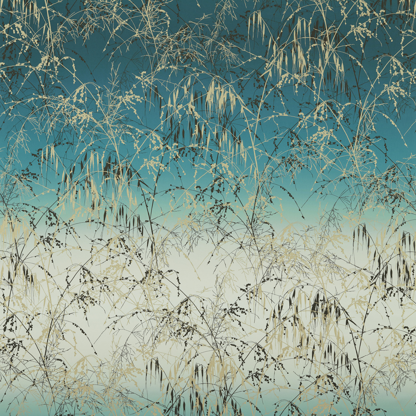 Meadow Grass Ocean/Teal Fabric by HAR