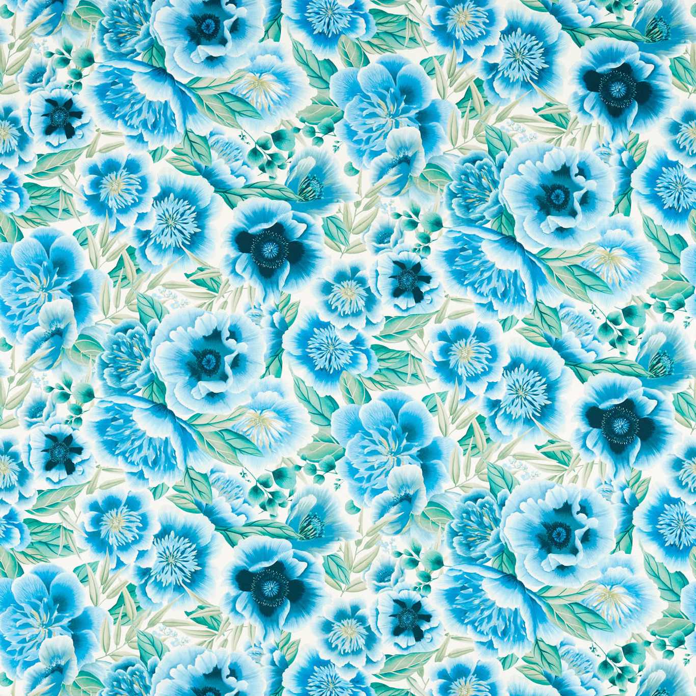 Marsha Delft/Lagoon/Porcelain Fabric by HAR