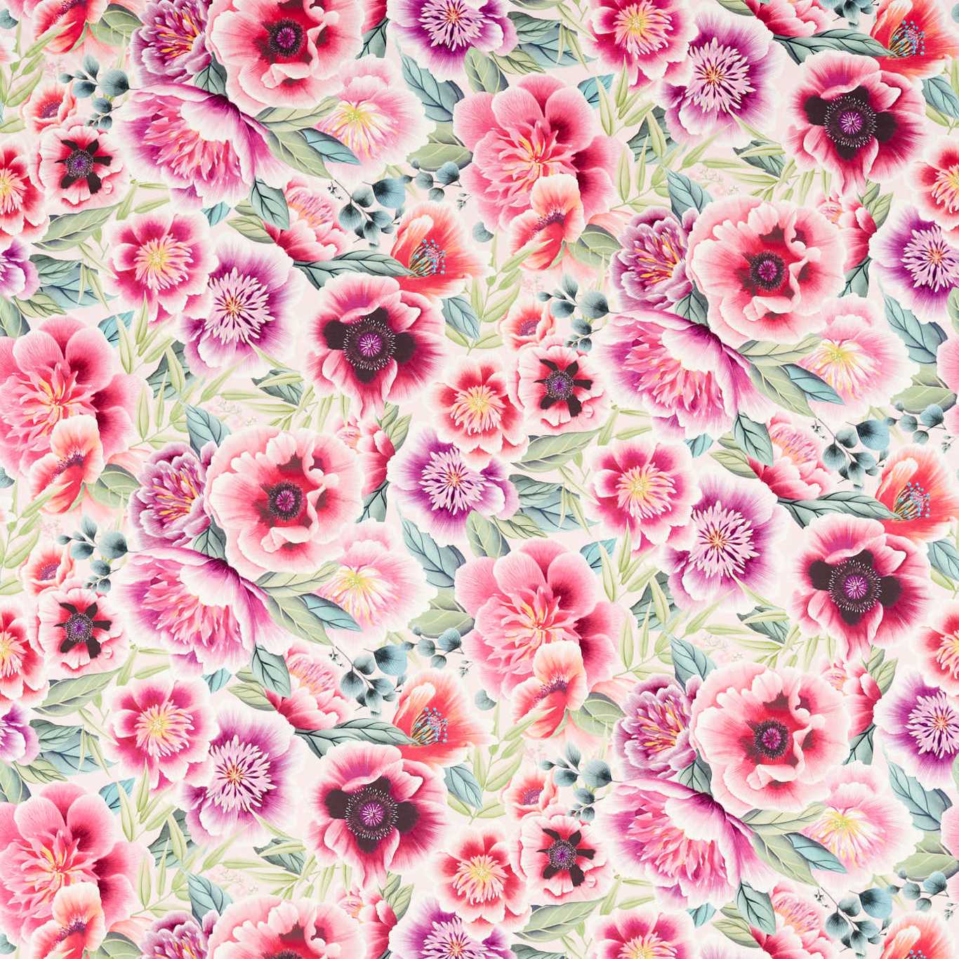 Marsha Powder/Peony/Magenta Fabric by HAR
