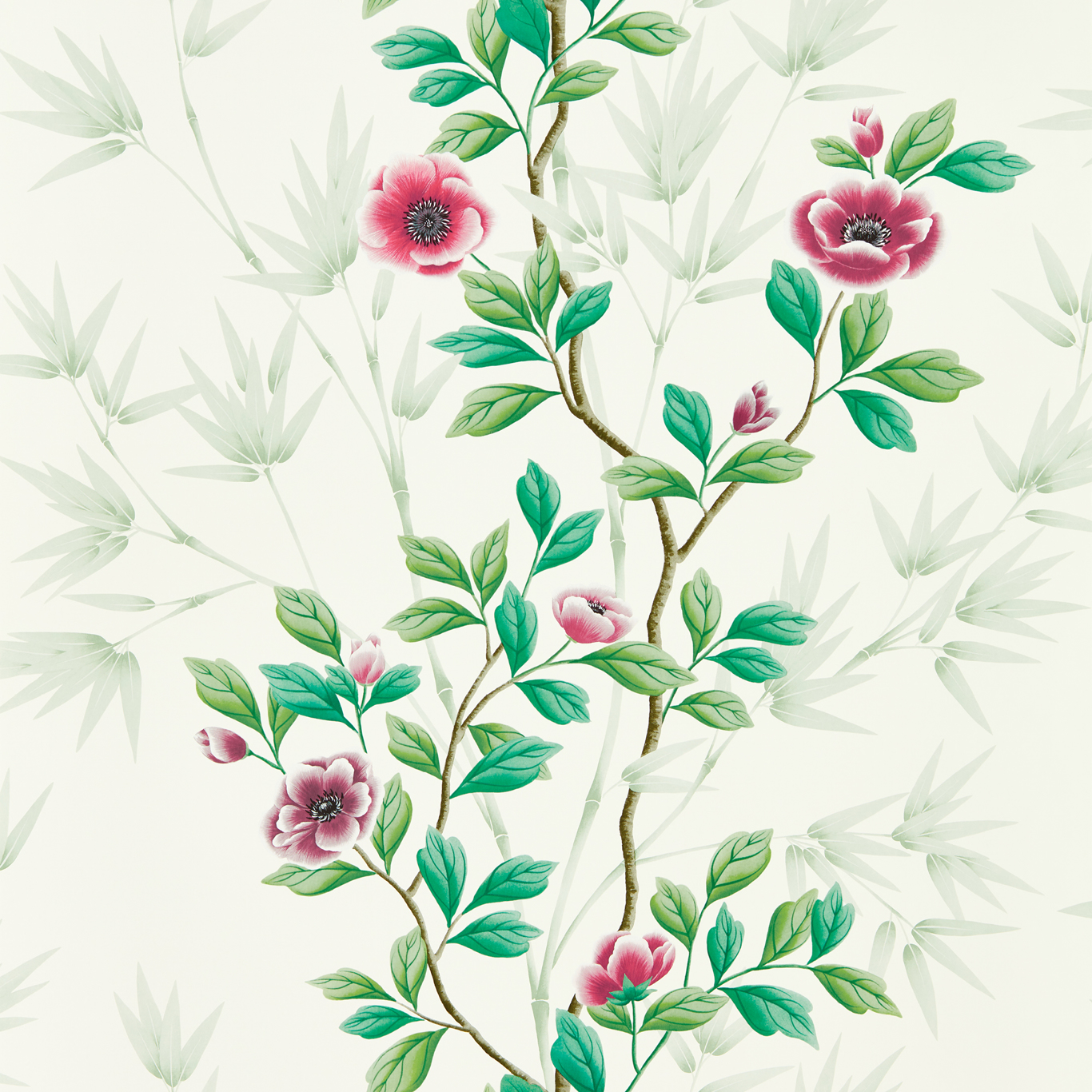 Lady Alford Fig Blossom/ Magenta Wallpaper by HAR