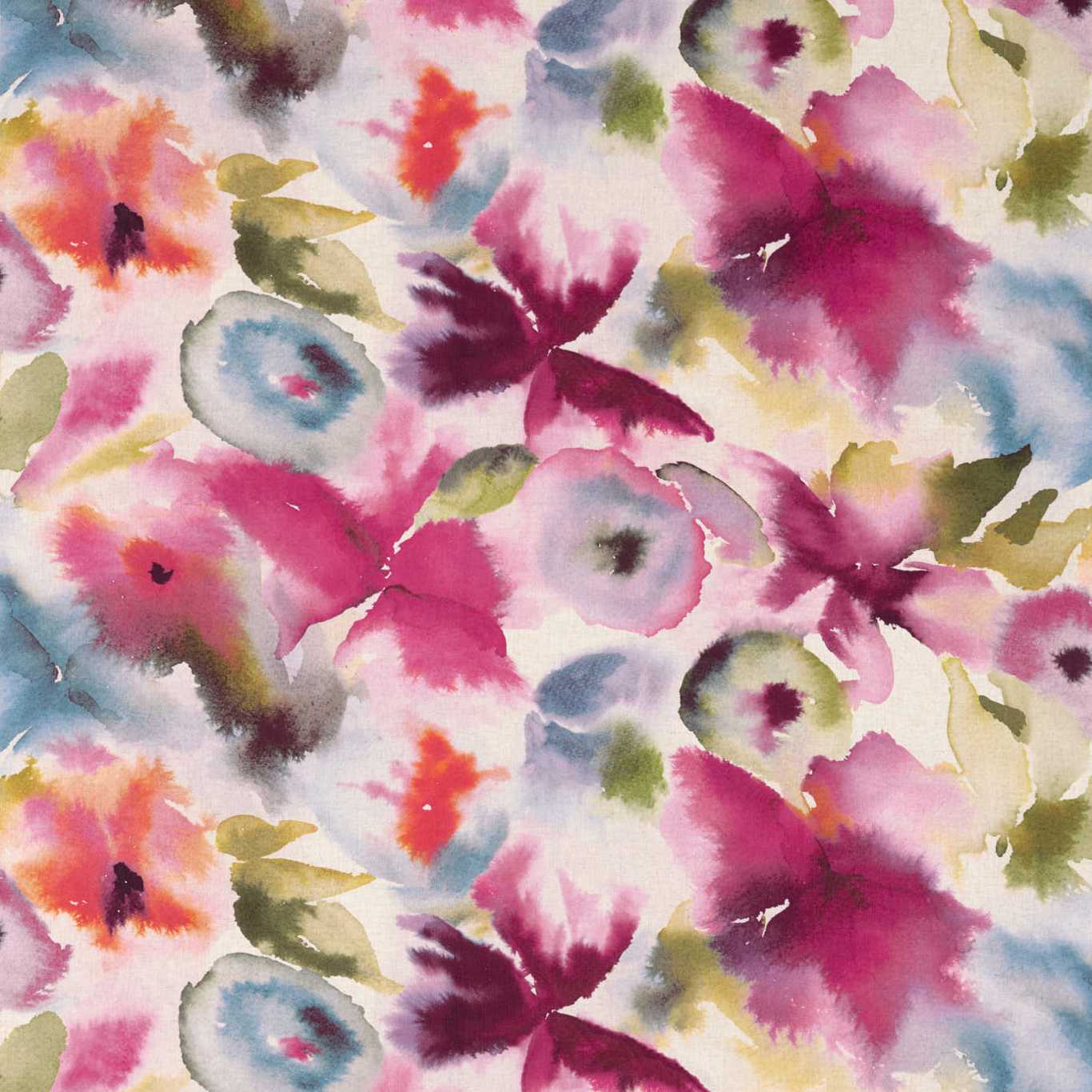 Flores Fuchsia/Zest/Azure Fabric by HAR