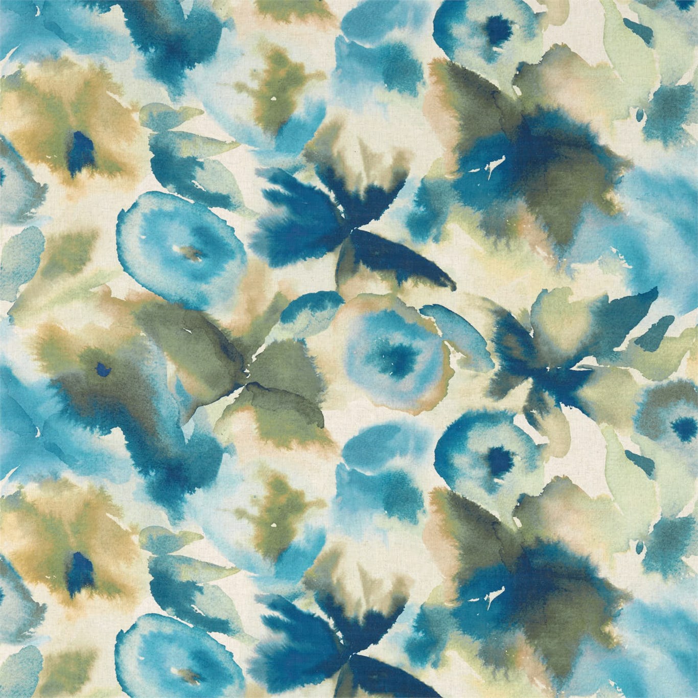 Flores Sky/Emerald/Zest Fabric by HAR