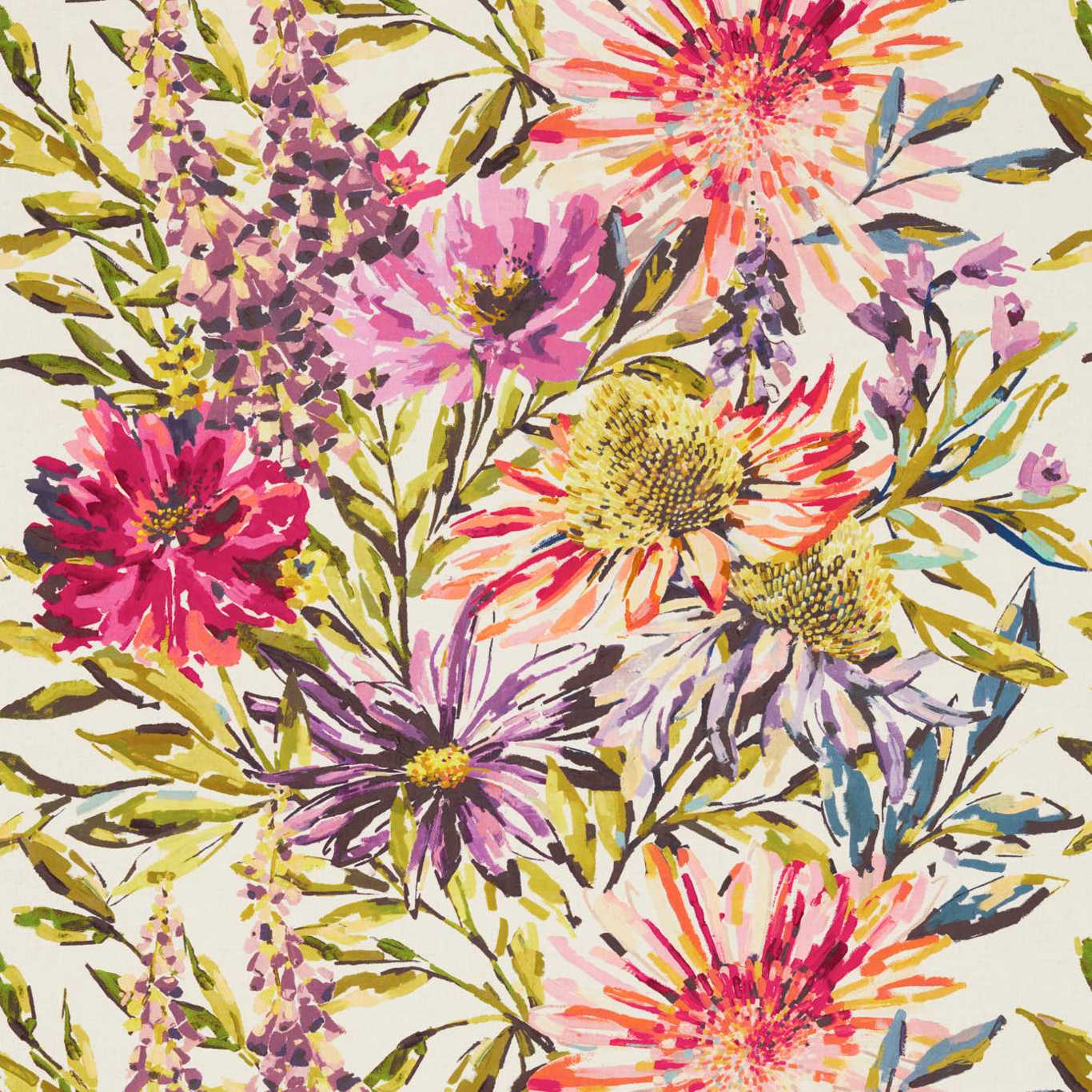 Floreale Fuchsia / Heather / Lime Fabric by HAR