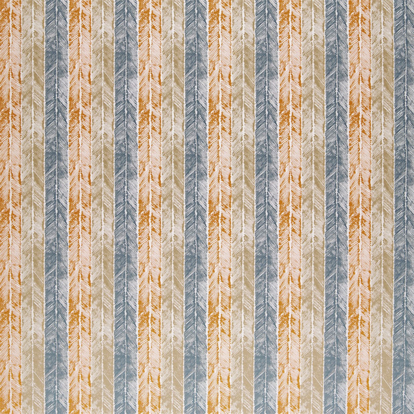 Walchia Rust / Jute / Denim Fabric by HAR
