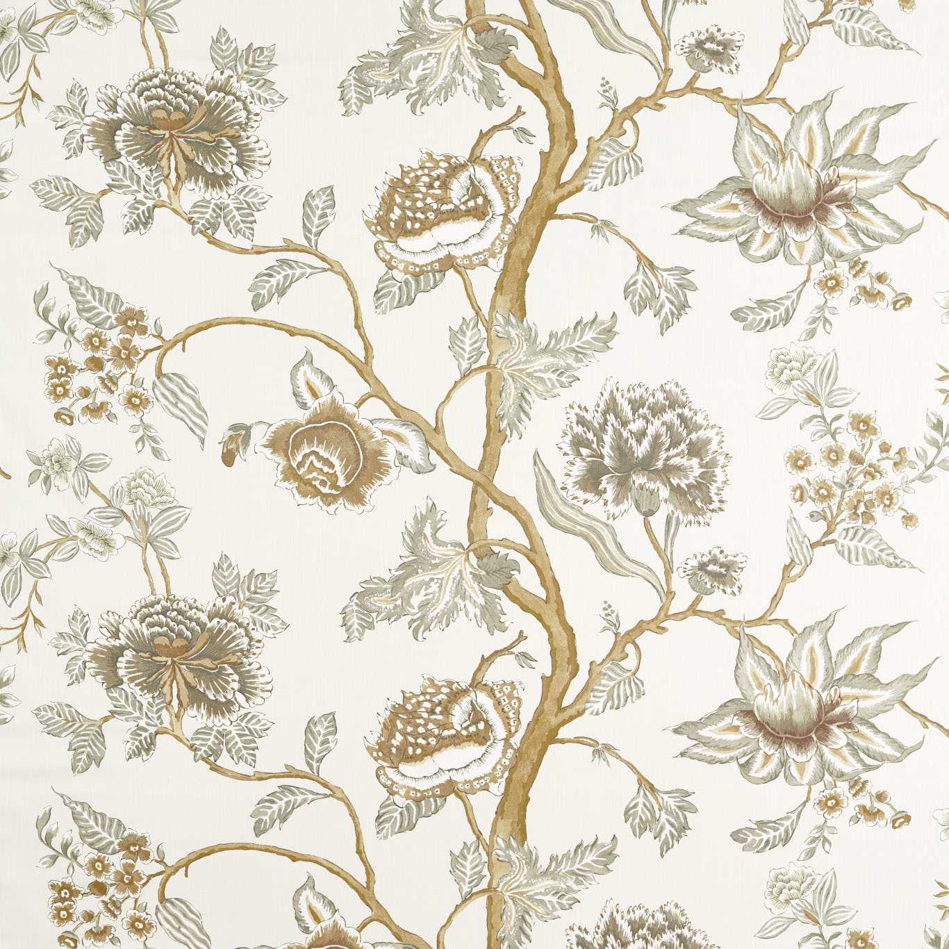 Indienne Taupe/Ochre Fabric by HAR