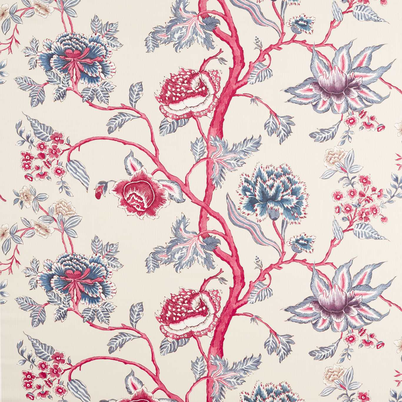 Indienne Indigo/Maroon Fabric by HAR