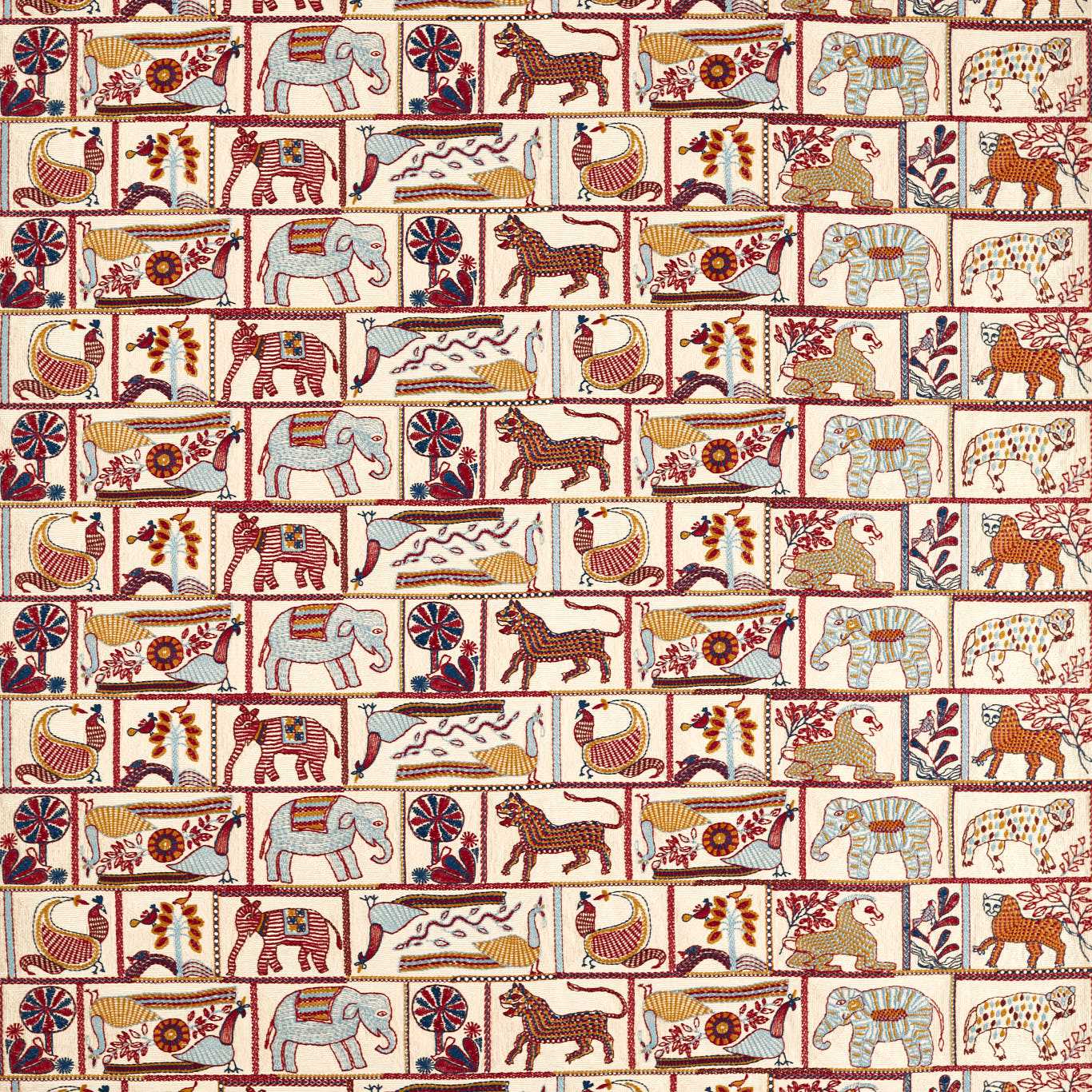 Kantha Indigo/Maroon Fabric by HAR