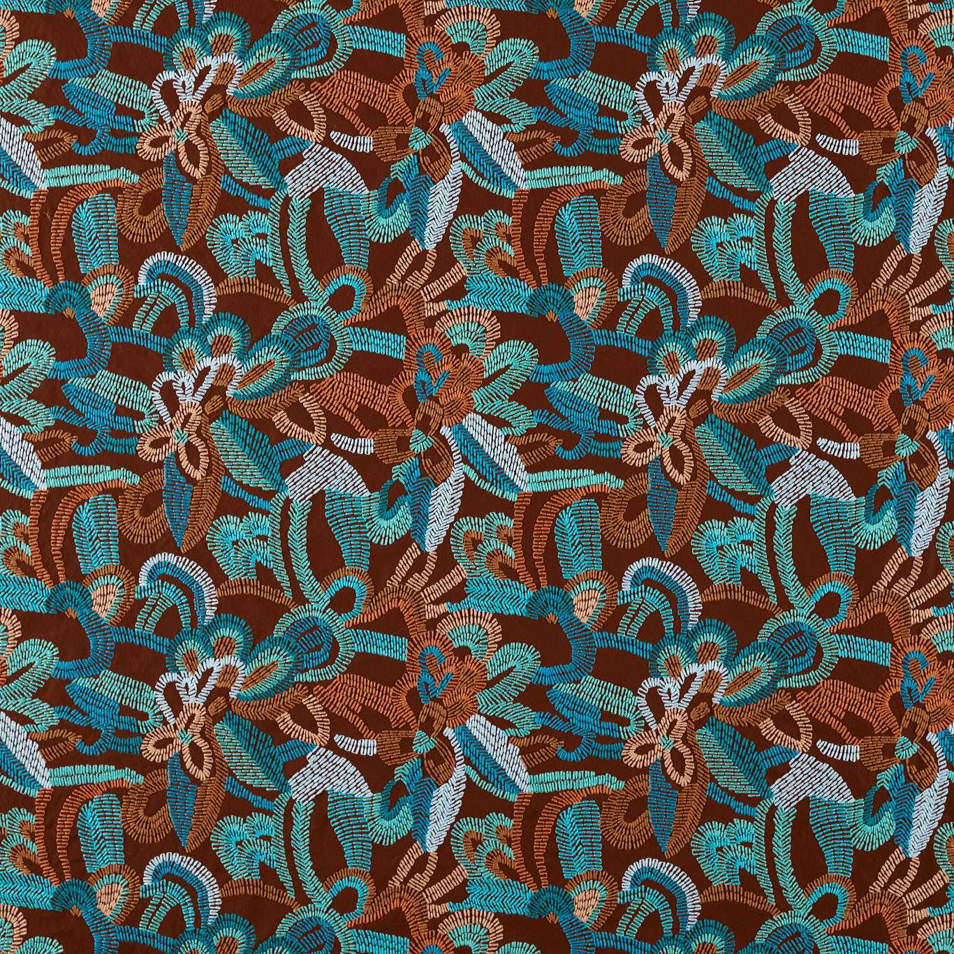 Ania Burgandy/Spice/Turquoise Fabric by HAR