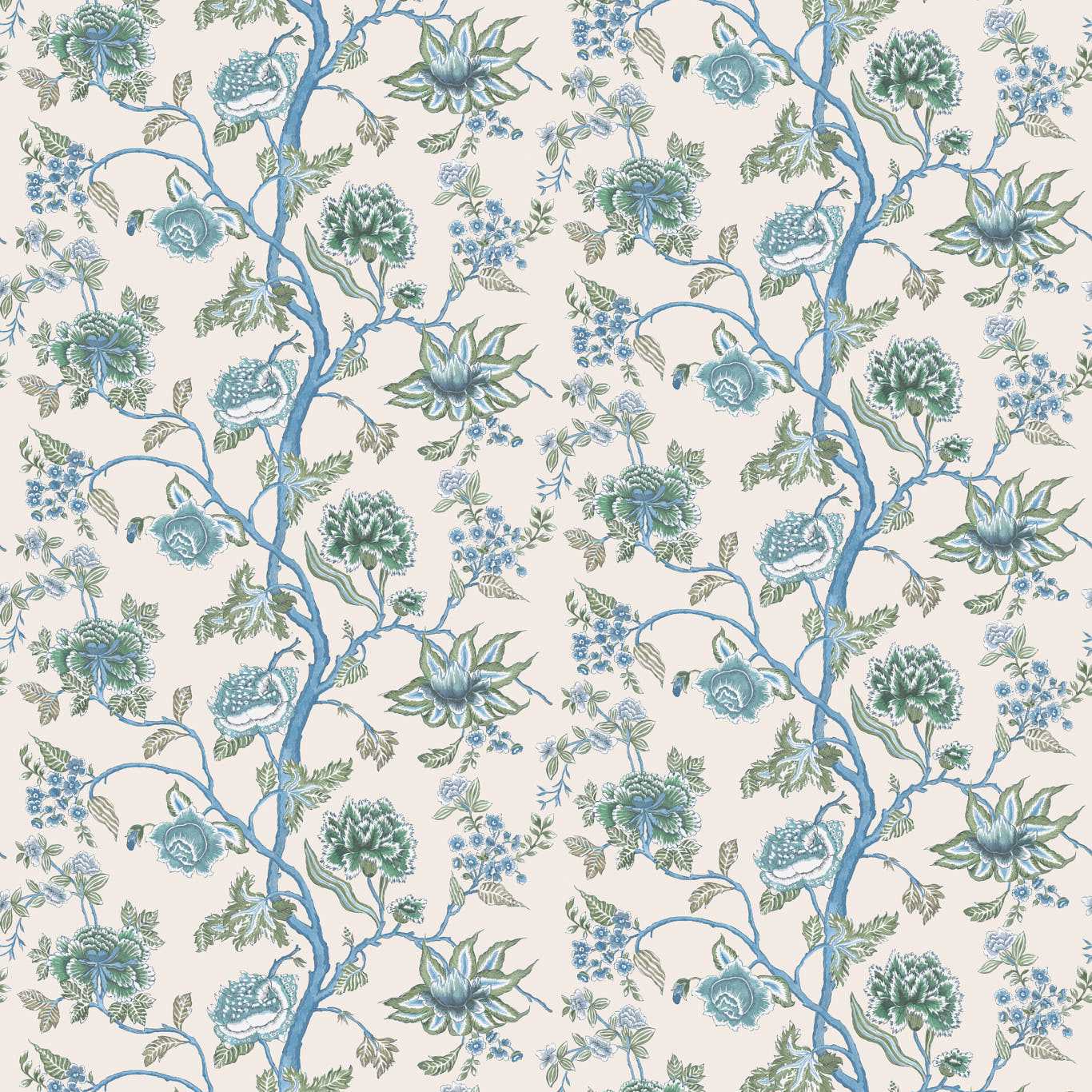 Indienne Cornflower/Pine Wallpaper by HAR