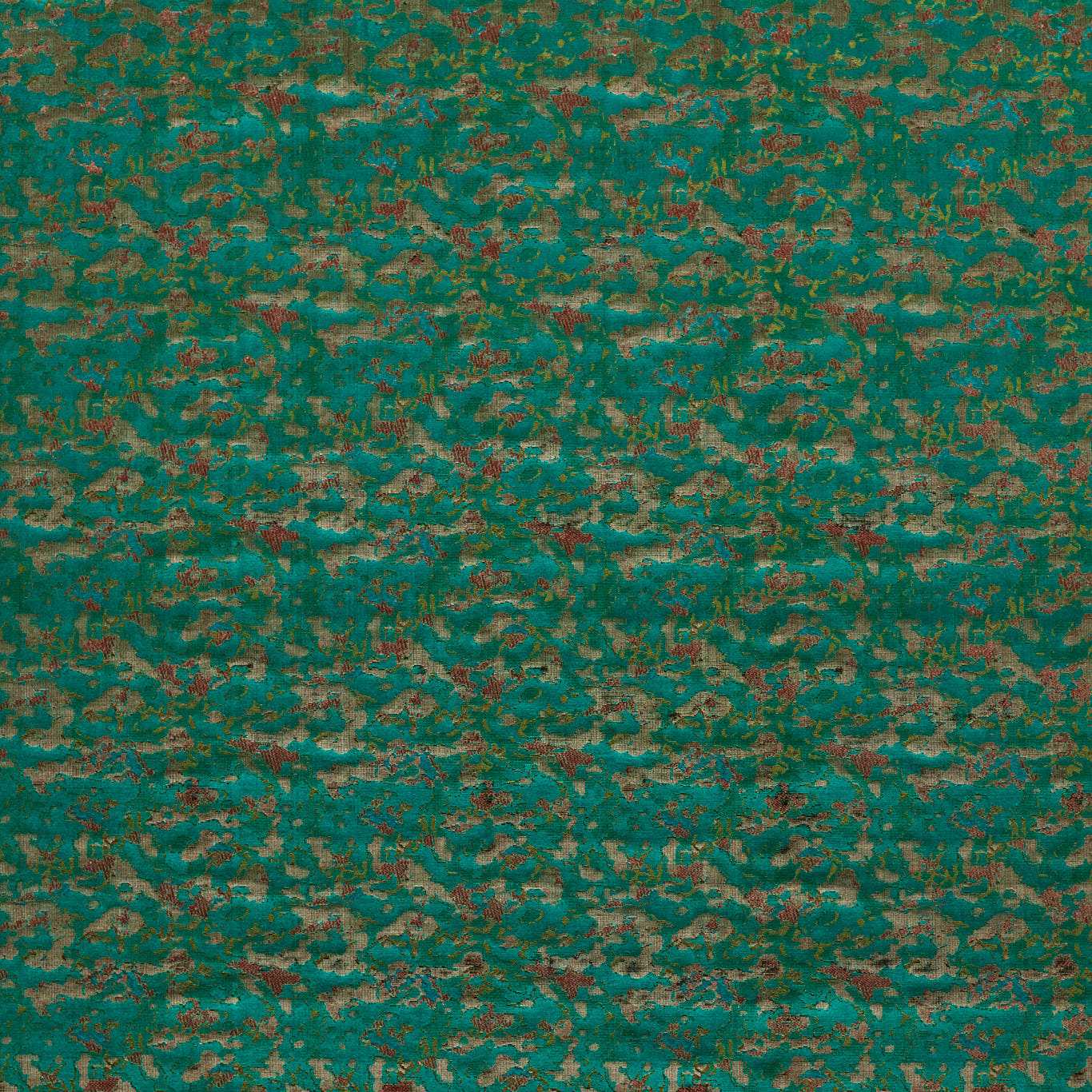Derain Emerald/Paprika Fabric by HAR