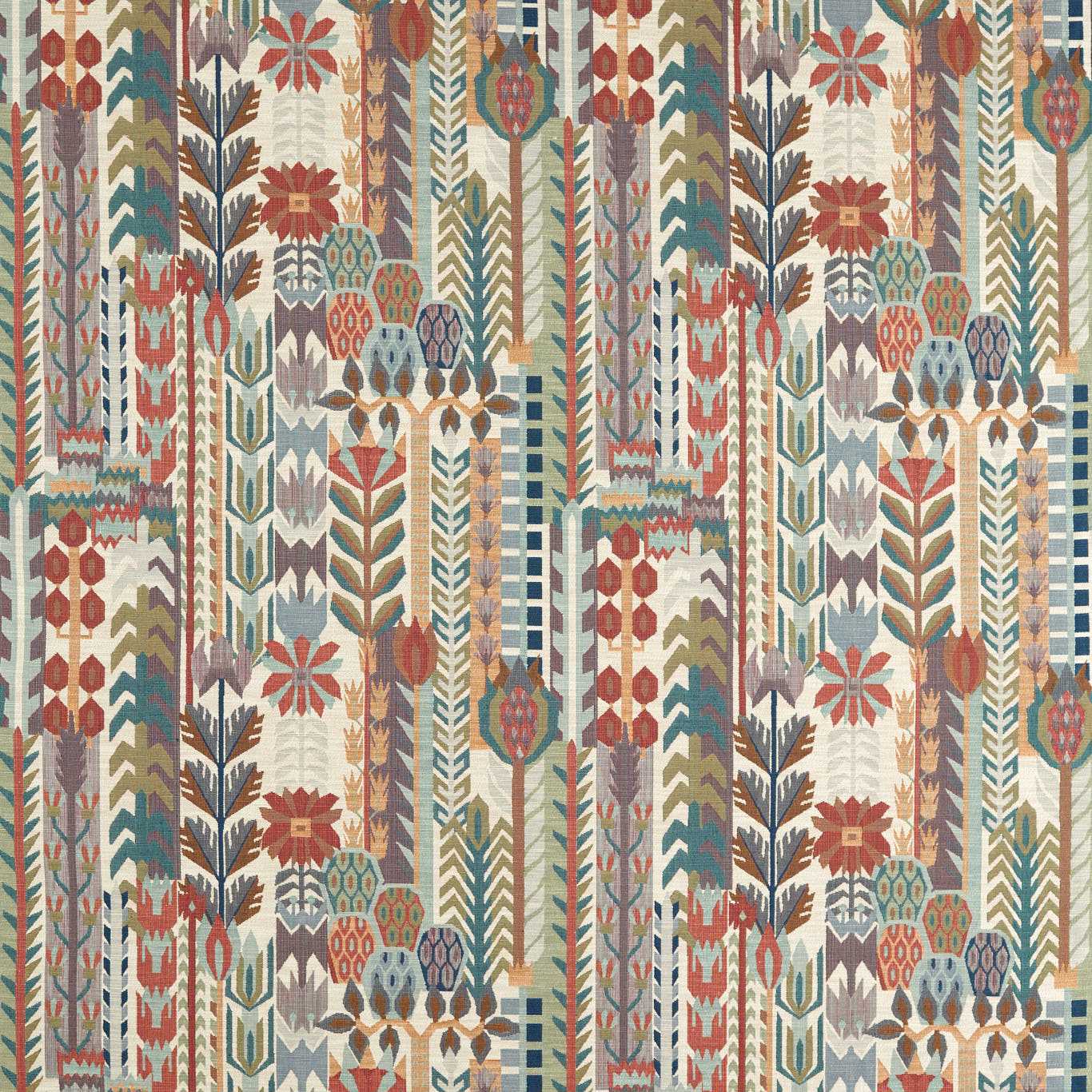 Kuparr Terracotta/Azul Fabric by HAR