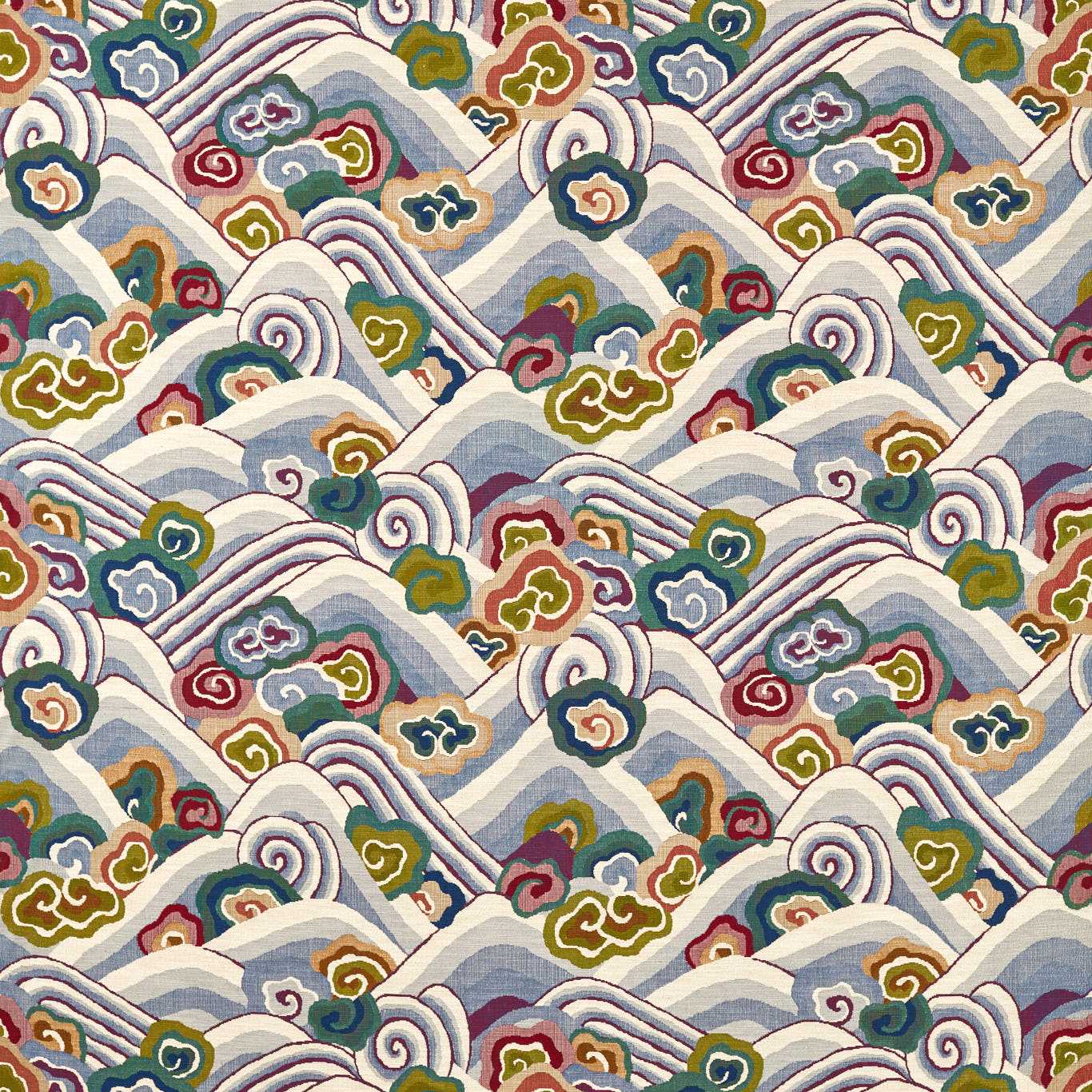 Kanagawa Indigo/Maroon Fabric by HAR