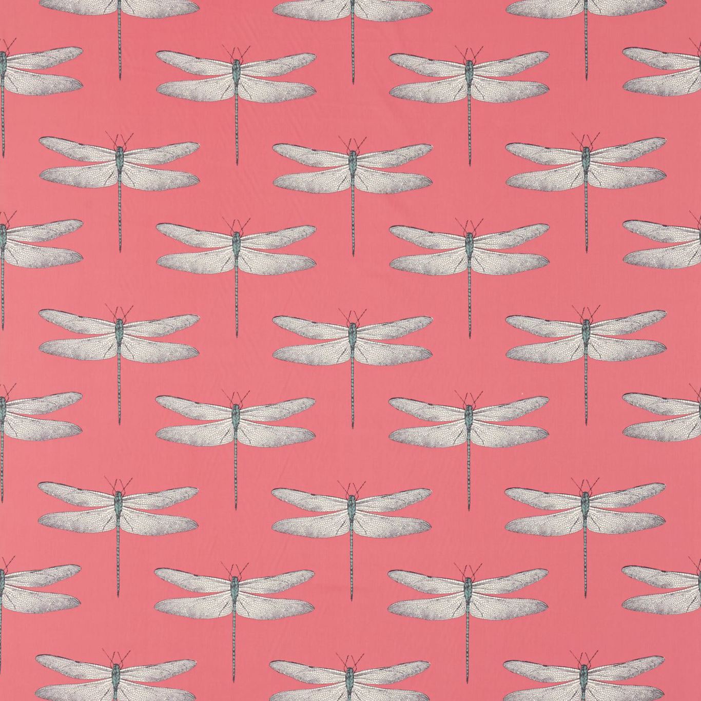 Demoiselle Coral/Mint Fabric by HAR