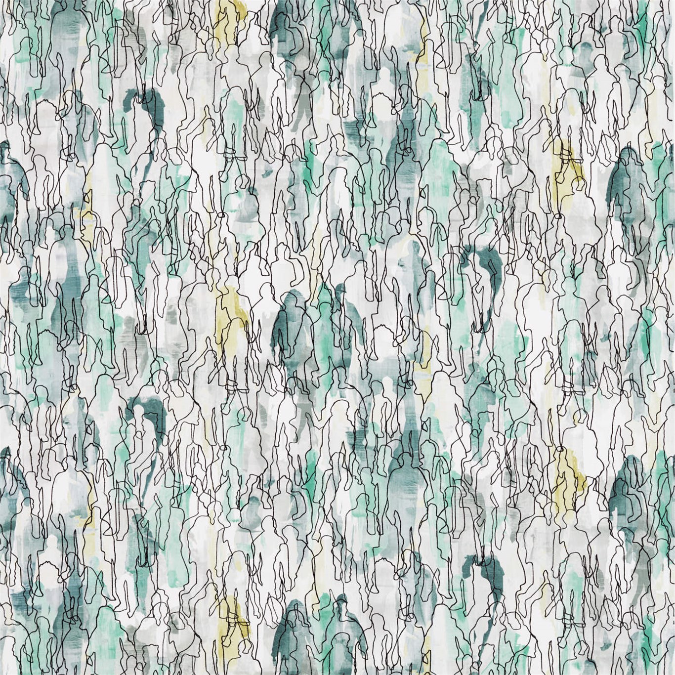 Multitude Emerald/Sepia Fabric by HAR