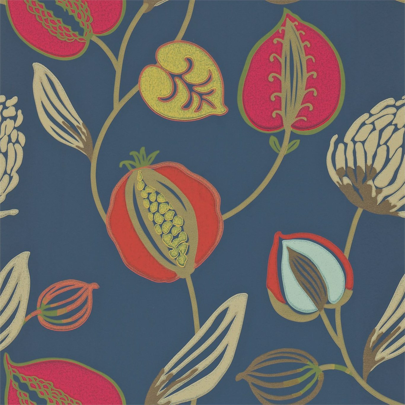 Tembok Indigo Bronze Rouge Wallpaper by HAR