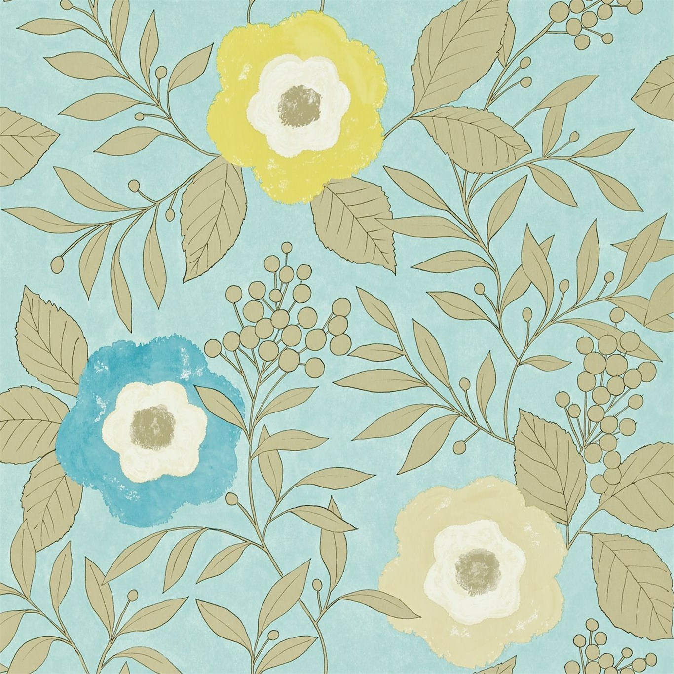 Jena Ocean Zest Silver Wallpaper by HAR