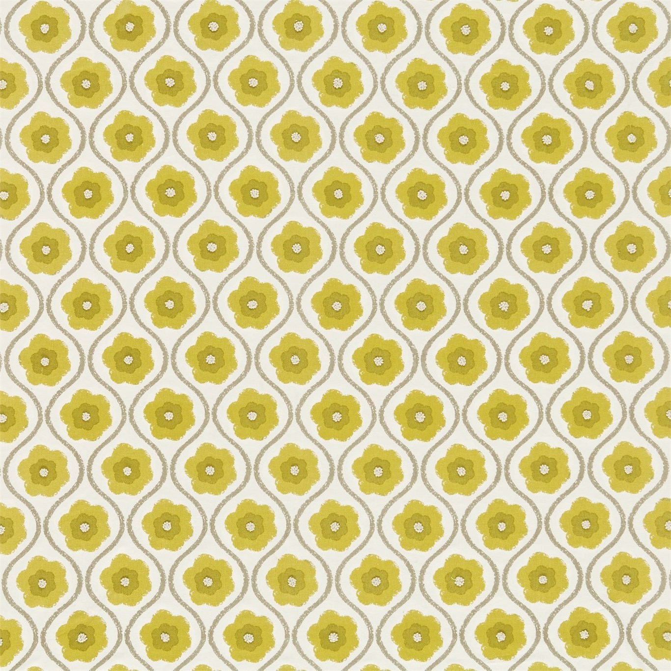 Sira Chartreuse Neutral Linen Fabric by HAR