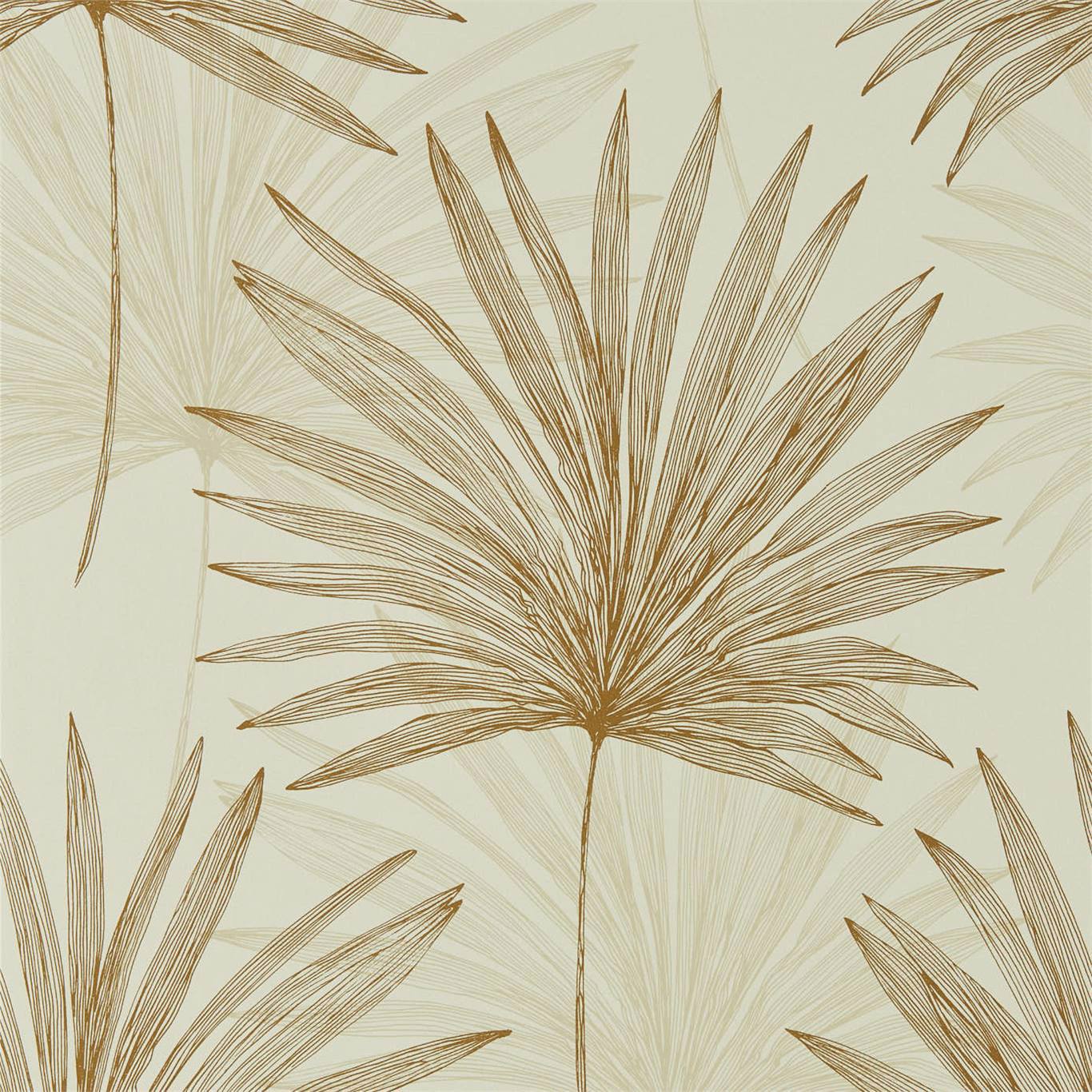 Mitende Oyster/Gold Wallpaper by HAR