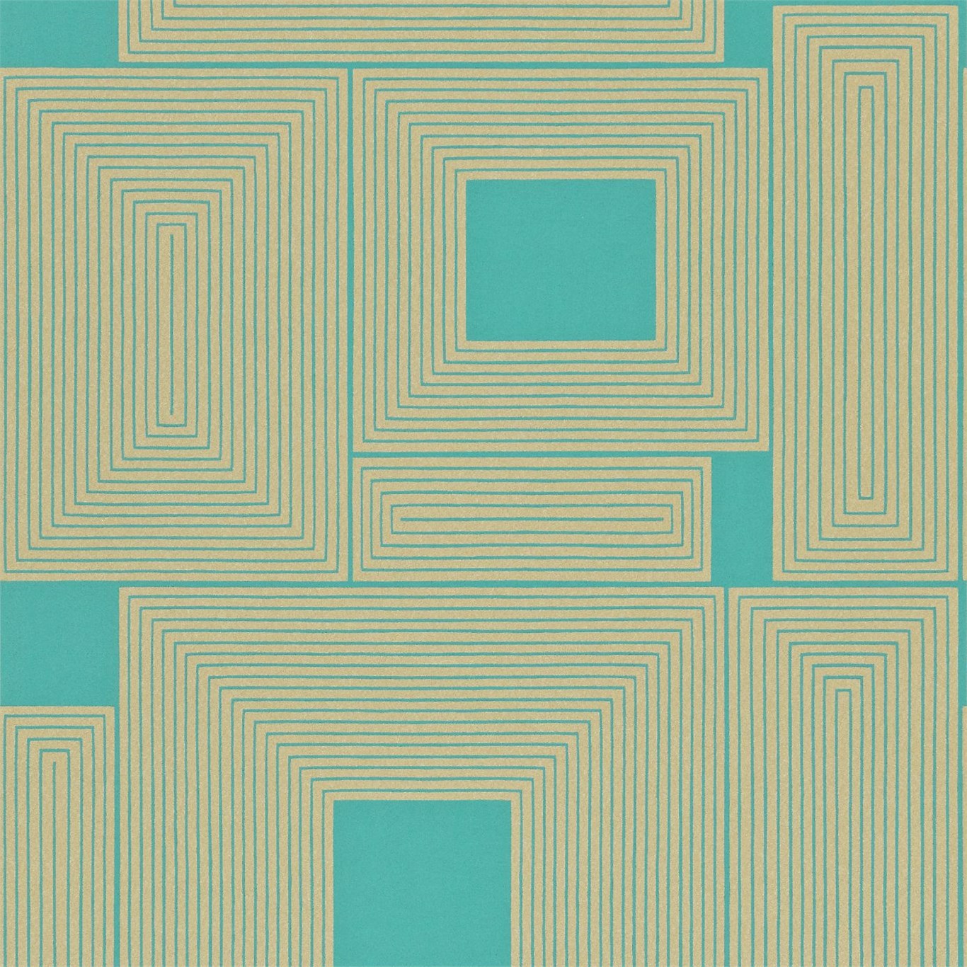 Maze Teal/Gold Wallpaper by HAR