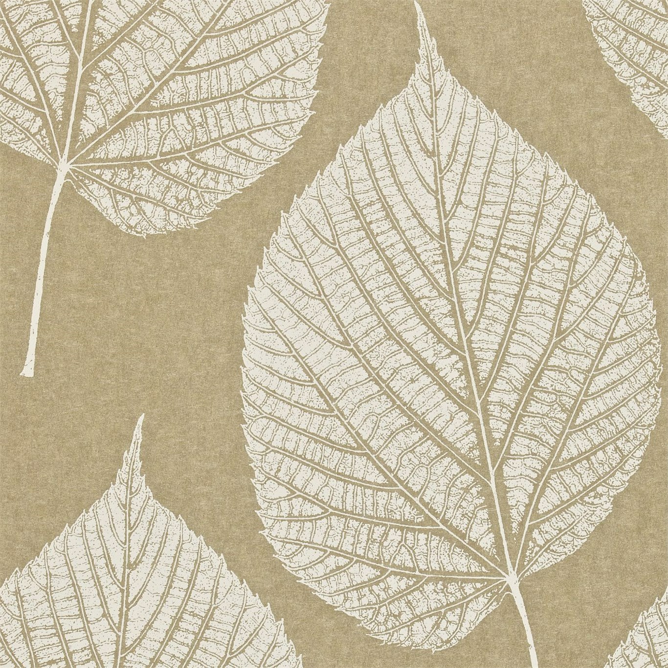 Leaf Gold/Cream Wallpaper by HAR