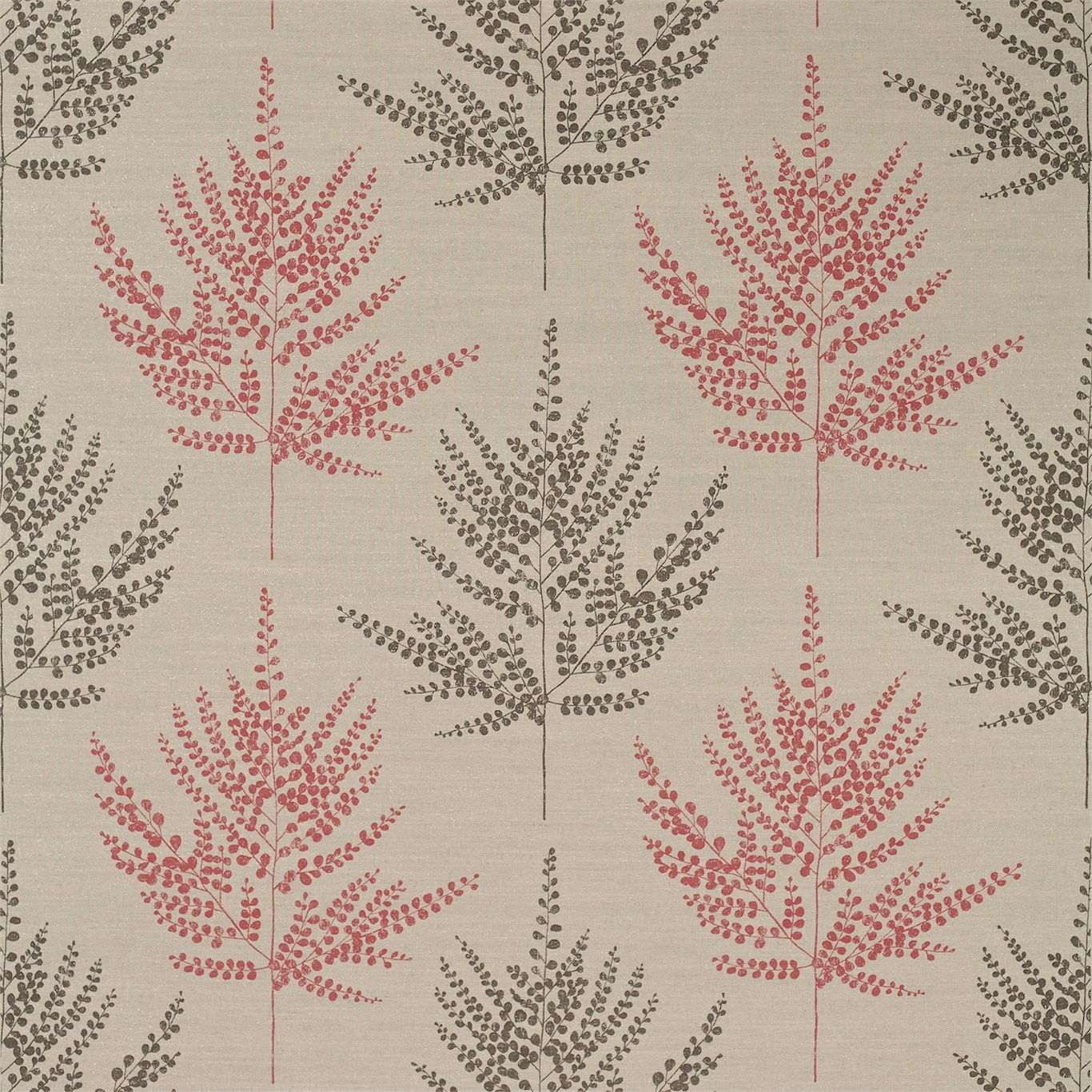 Folium Coral/Chocolate Fabric by HAR