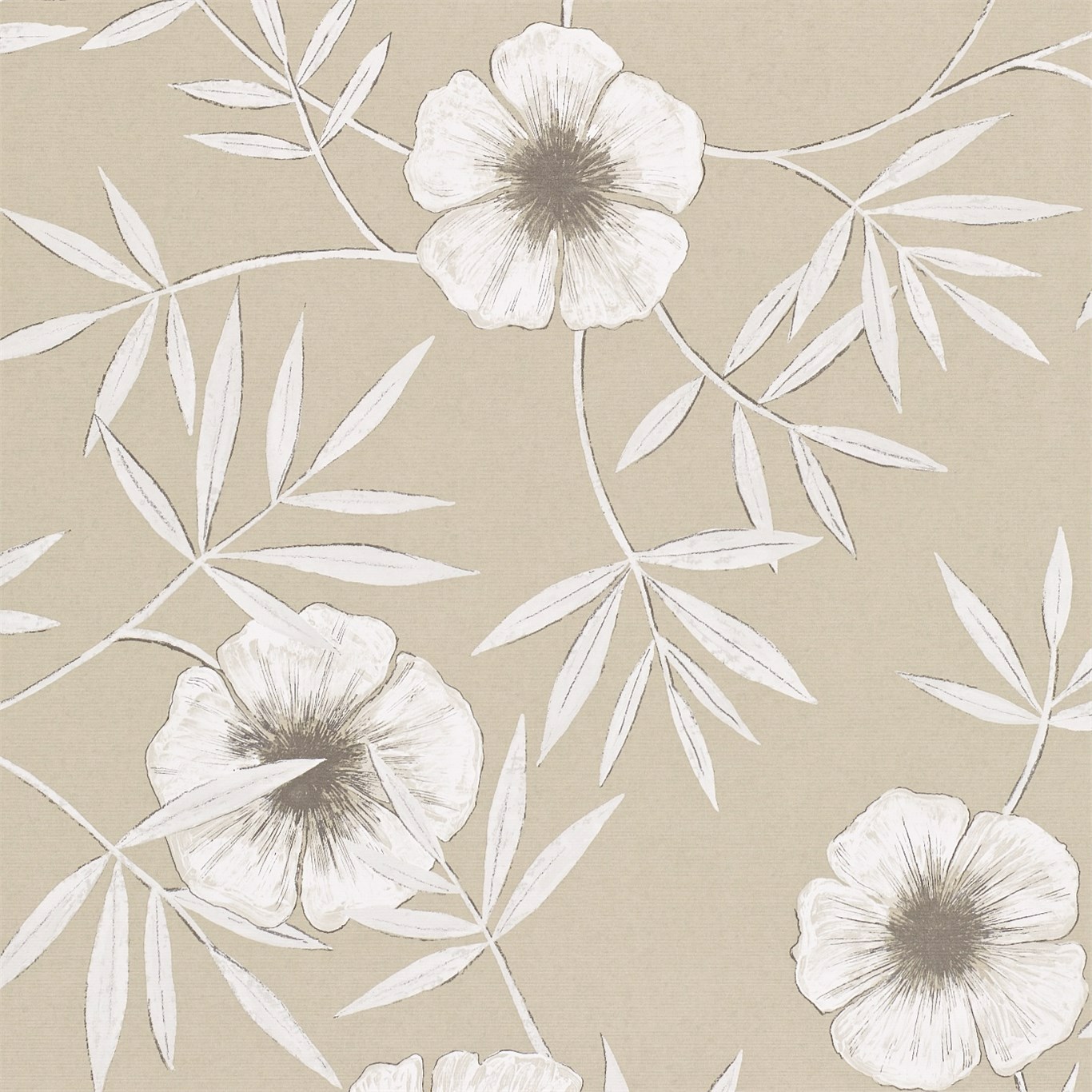Apella Biscuit and Chalk Wallpaper by HAR