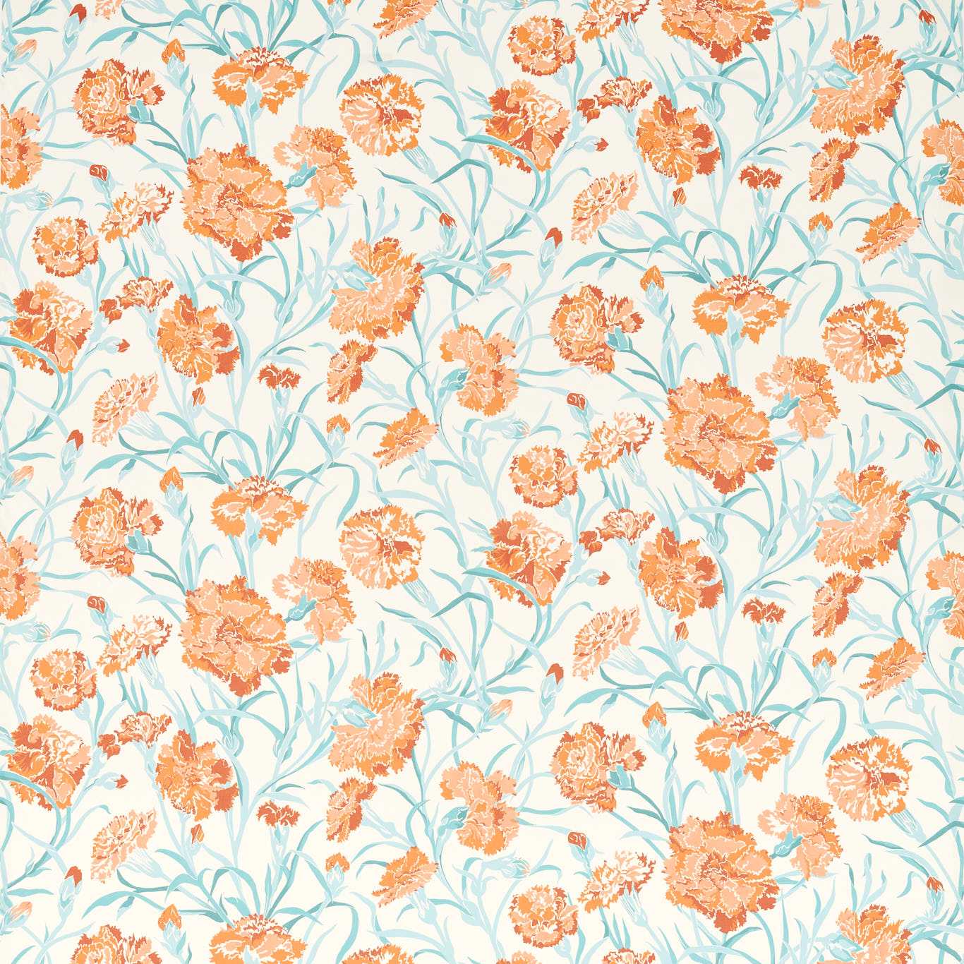 Fleur de Joie Paprika/Aqua Fabric by HAR