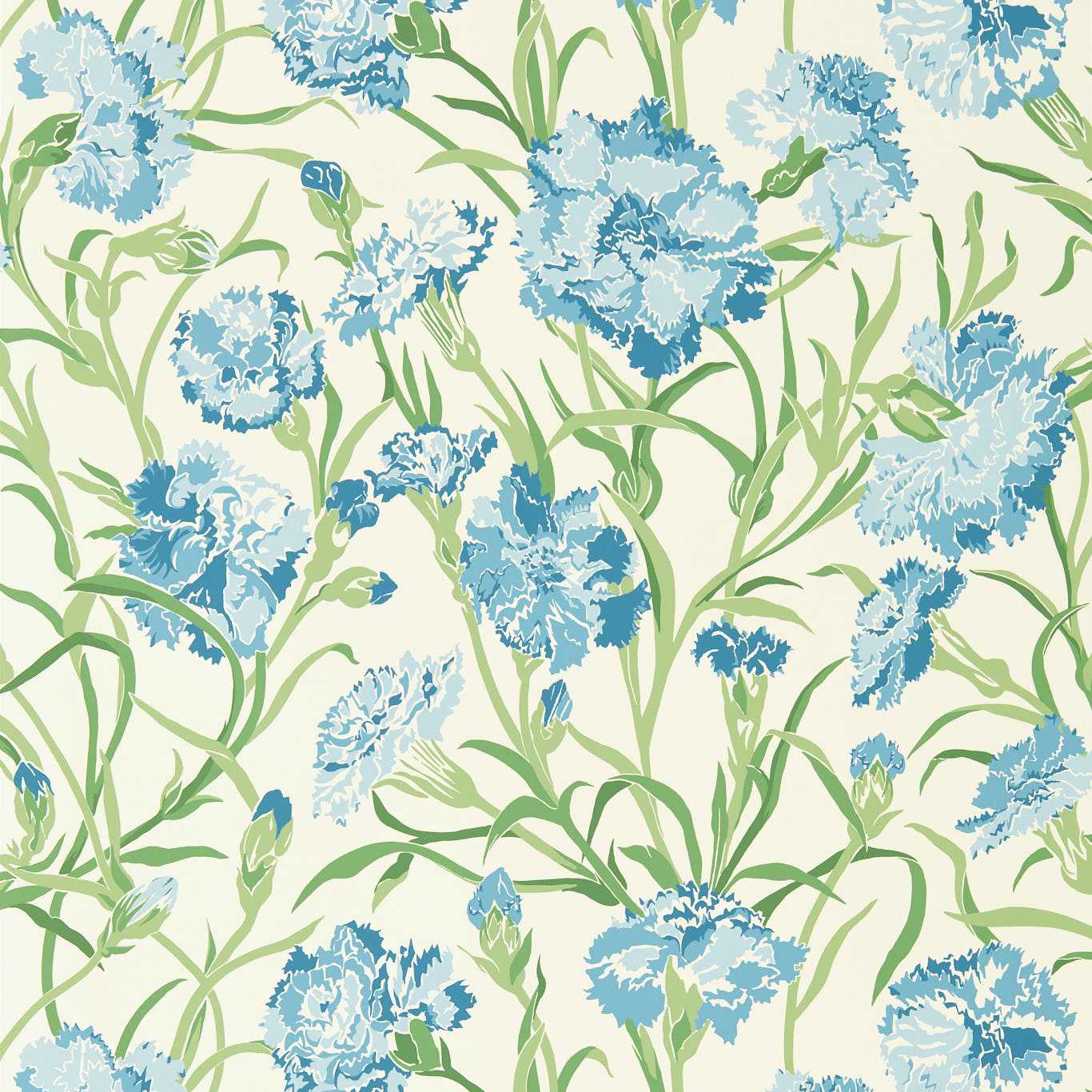 Fleur de Joie Wide Width French Blue/Succulent/Soft Focus Wallpaper by HAR