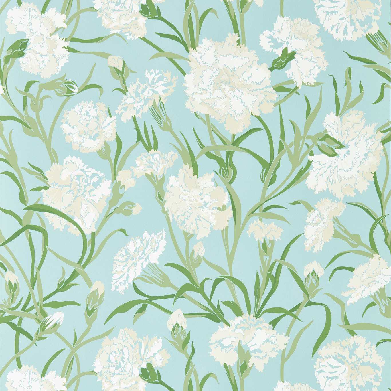 Fleur de Joie Chalk/Emerald/Sky Wallpaper by HAR