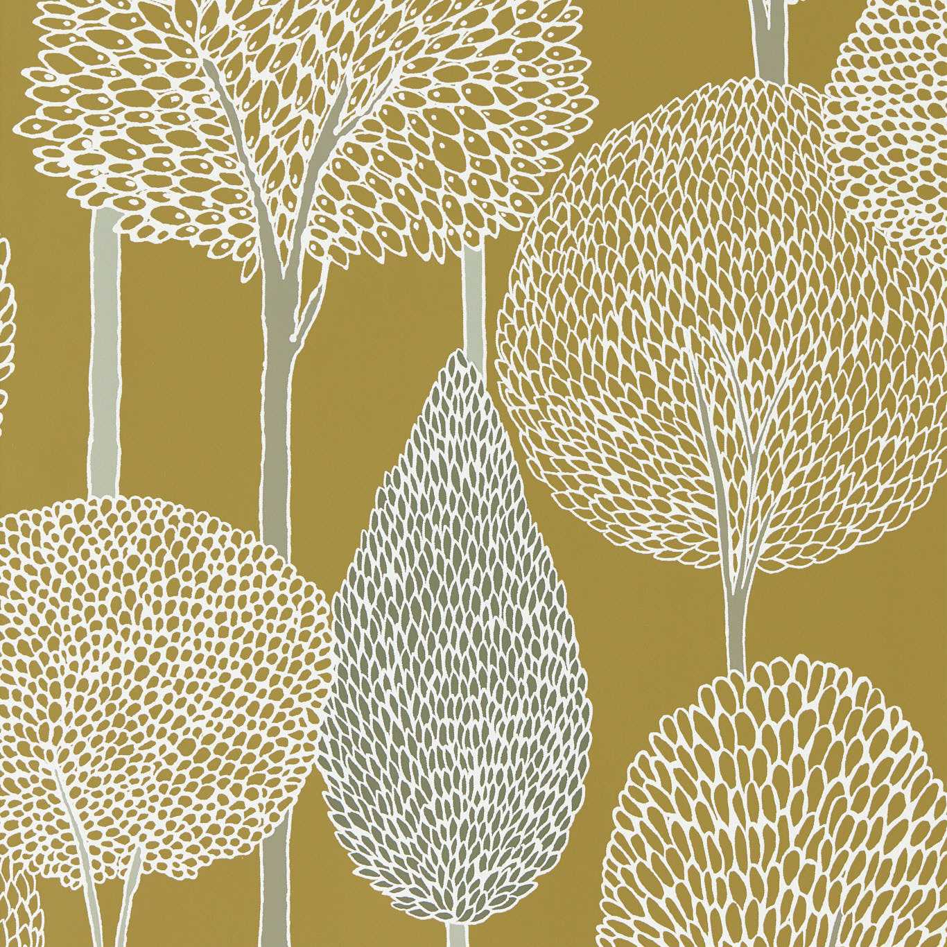 Silhouette Ochre/Taupe Wallpaper by HAR