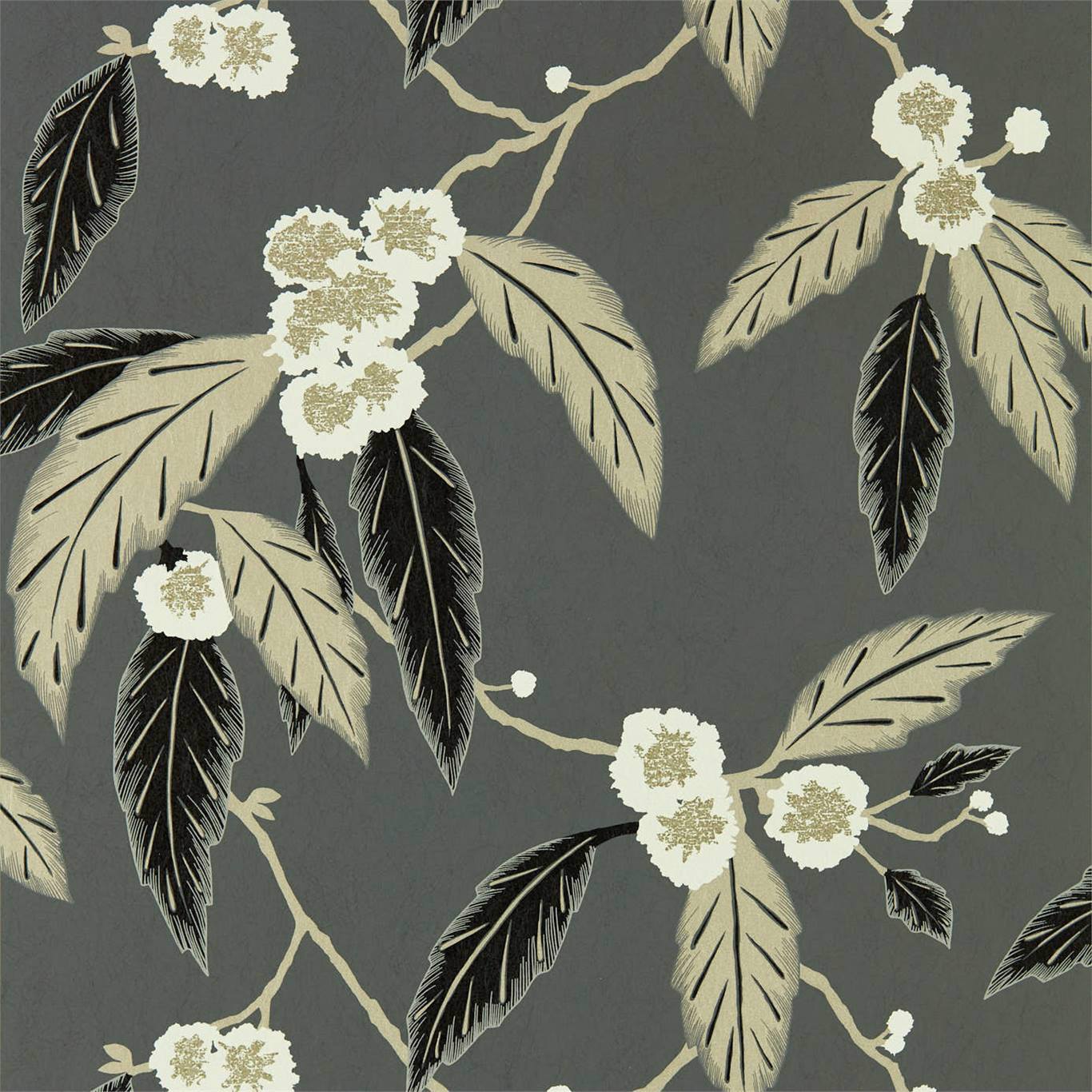 Coppice Ebony/Putty/Snow Wallpaper by HAR