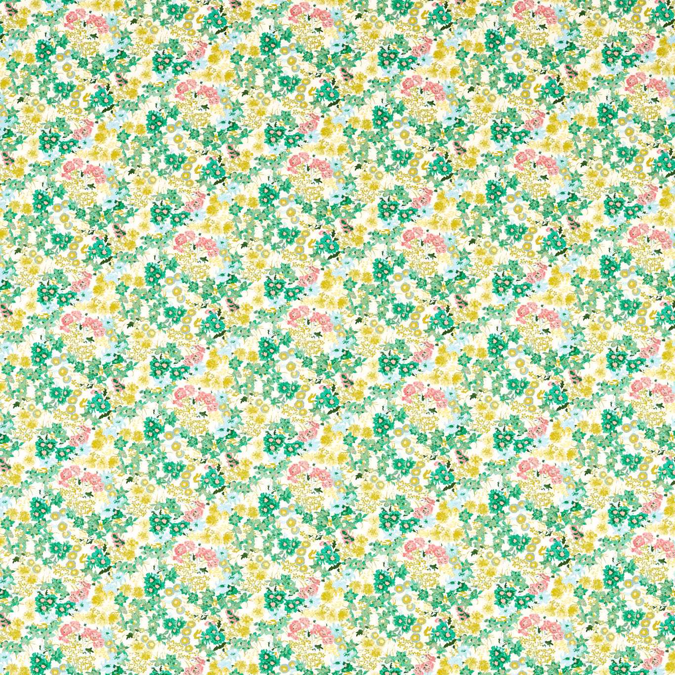 Wildflower Meadow Rose/Emerald/Peridot Fabric by HAR