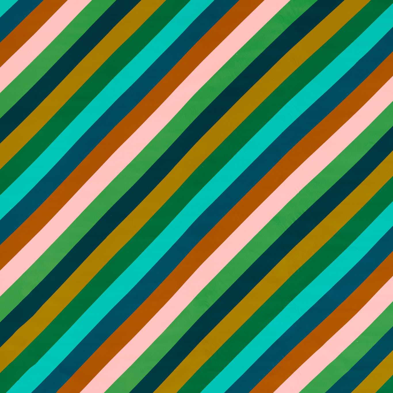 Sherbet Stripe Emerald/Amber/Rose Fabric