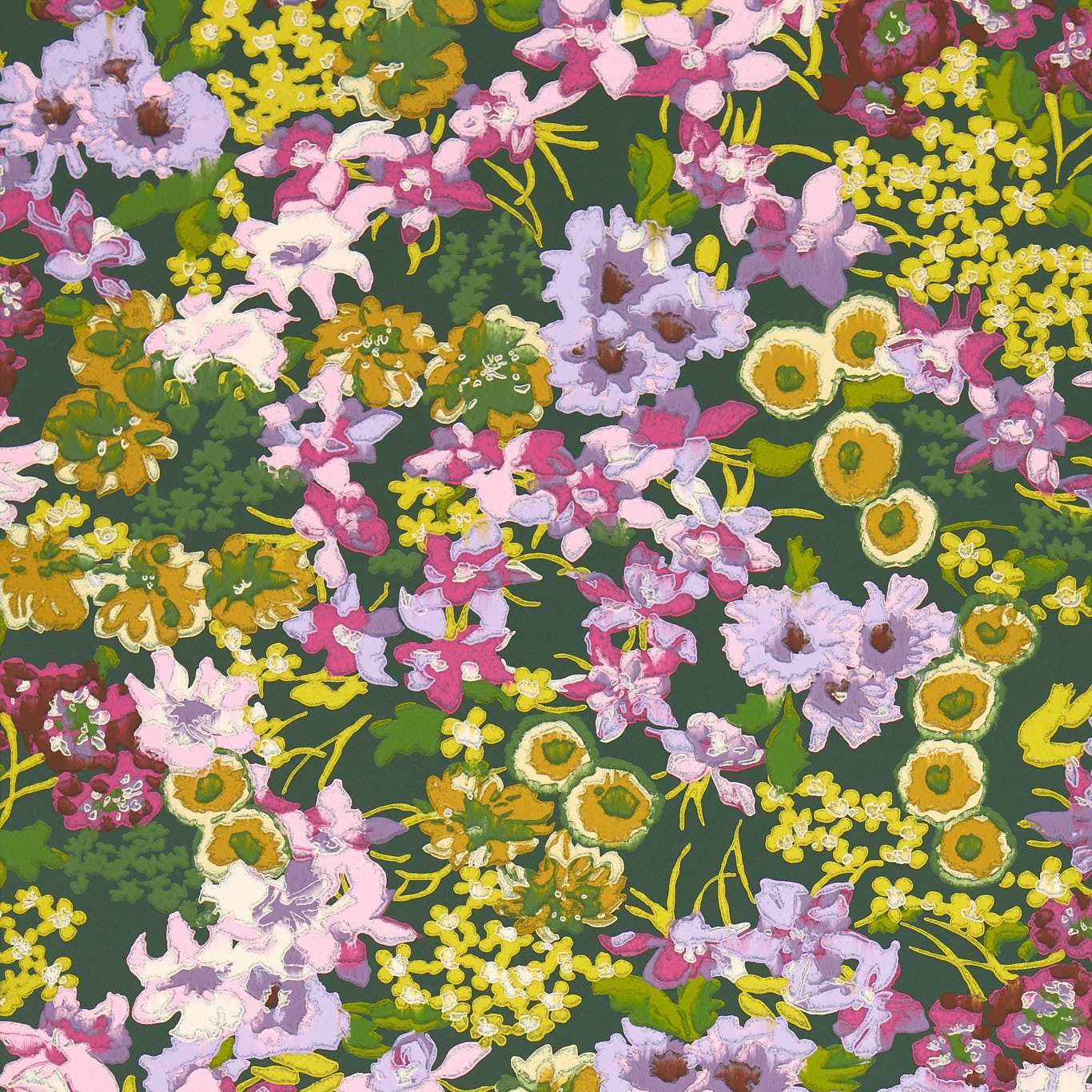 Wildflower Meadow Emerald/Amethyst/Peridot Wallpaper by HAR