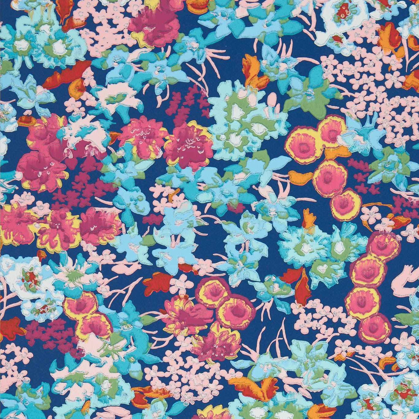 Wildflower Meadow Lapis/Carnelian/Aquamarine Wallpaper by HAR
