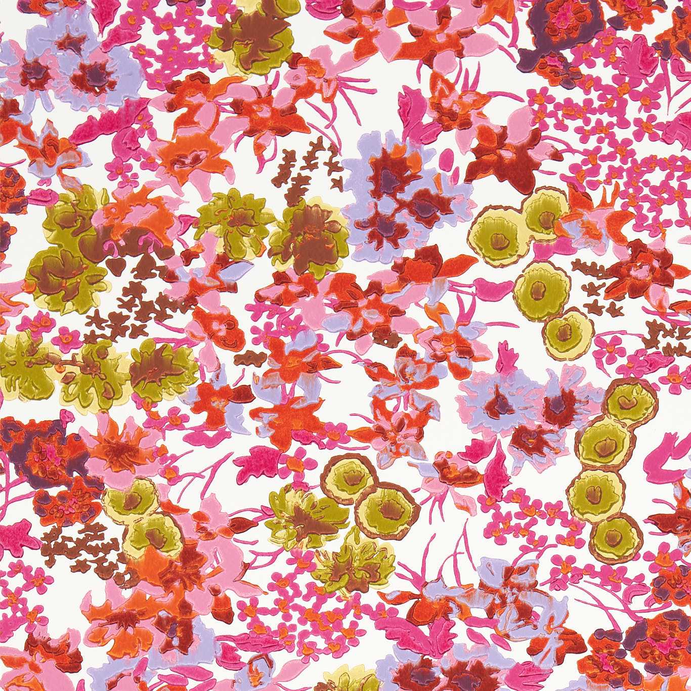 Wildflower Meadow Carnelian/Spinel/Pearl Wallpaper by HAR