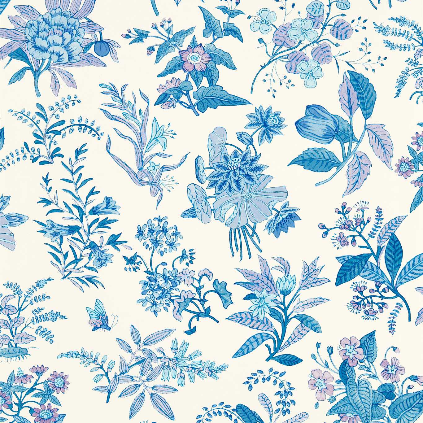 Woodland Floral Lapis/Amethyst/Pearl Wallpaper by HAR