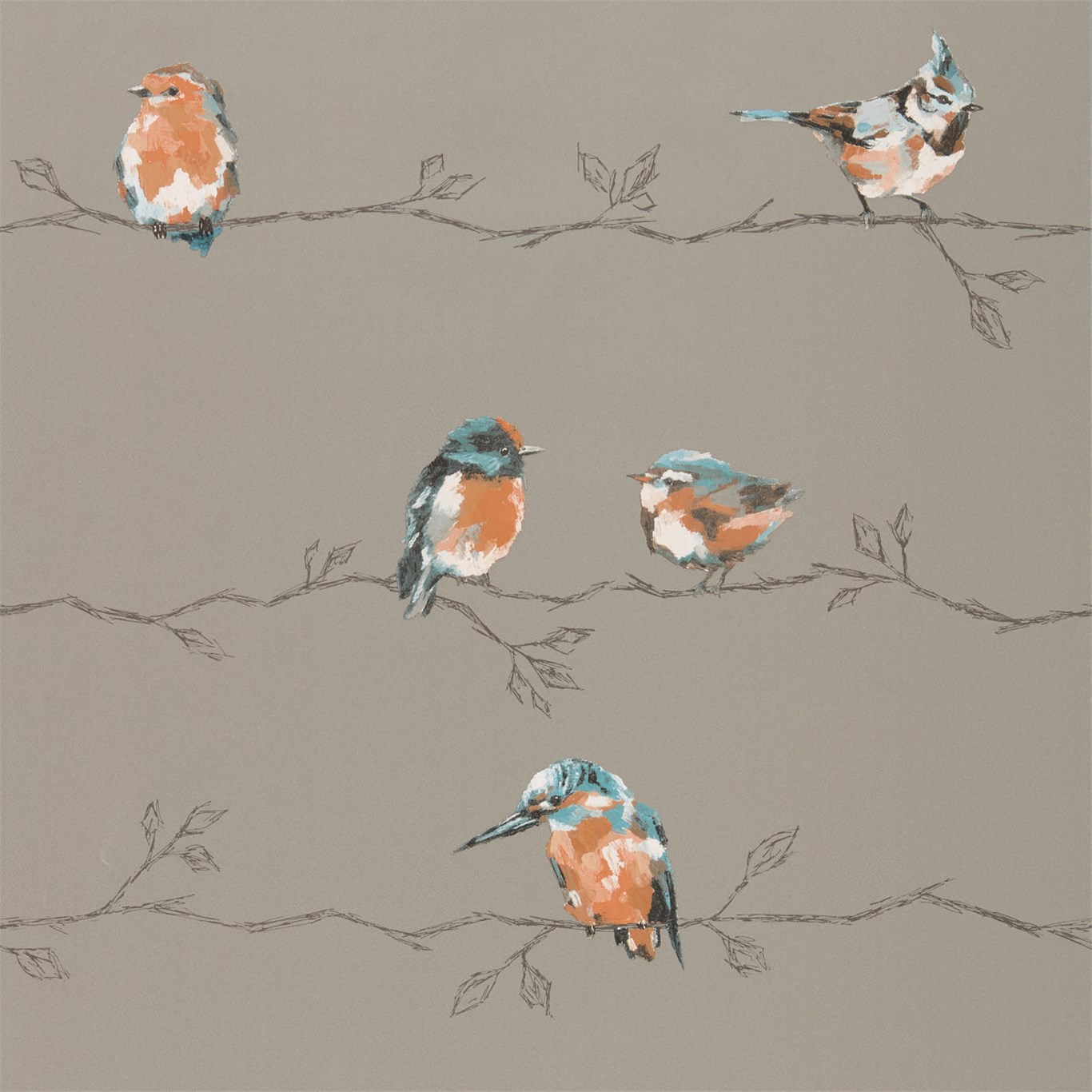 Persico Tangerine/Duckegg Wallpaper by HAR