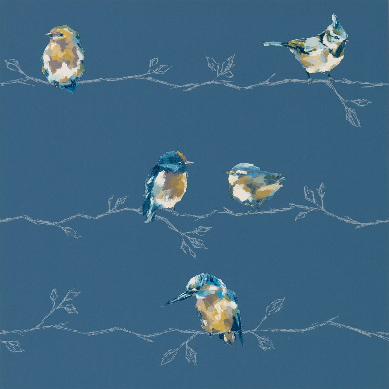 Persico Turquoise/Navy Wallpaper by HAR