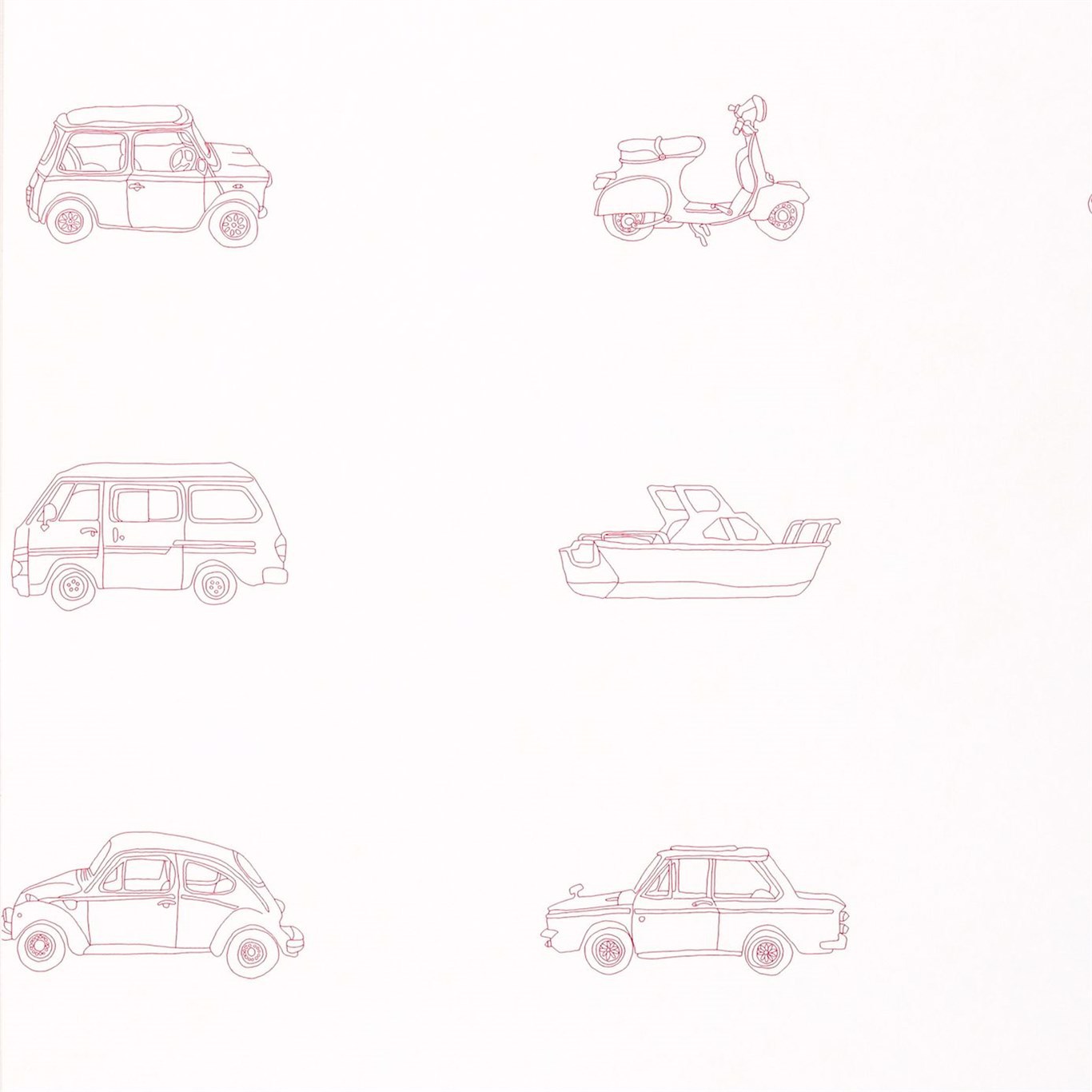 Go Go Retro Strawberry and Neutral Wallpaper by HAR