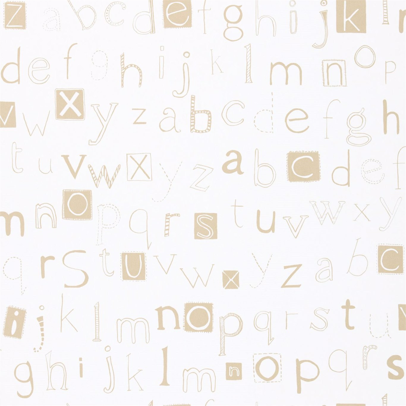 Little Letters Cappuccino and Neutral Wallpaper by HAR