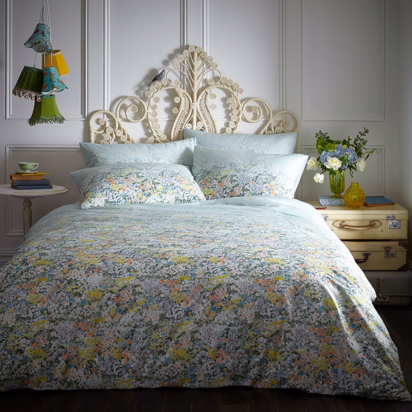 FLORAL OMBRE DUVET SET SEAFOAM Bedding by CNC