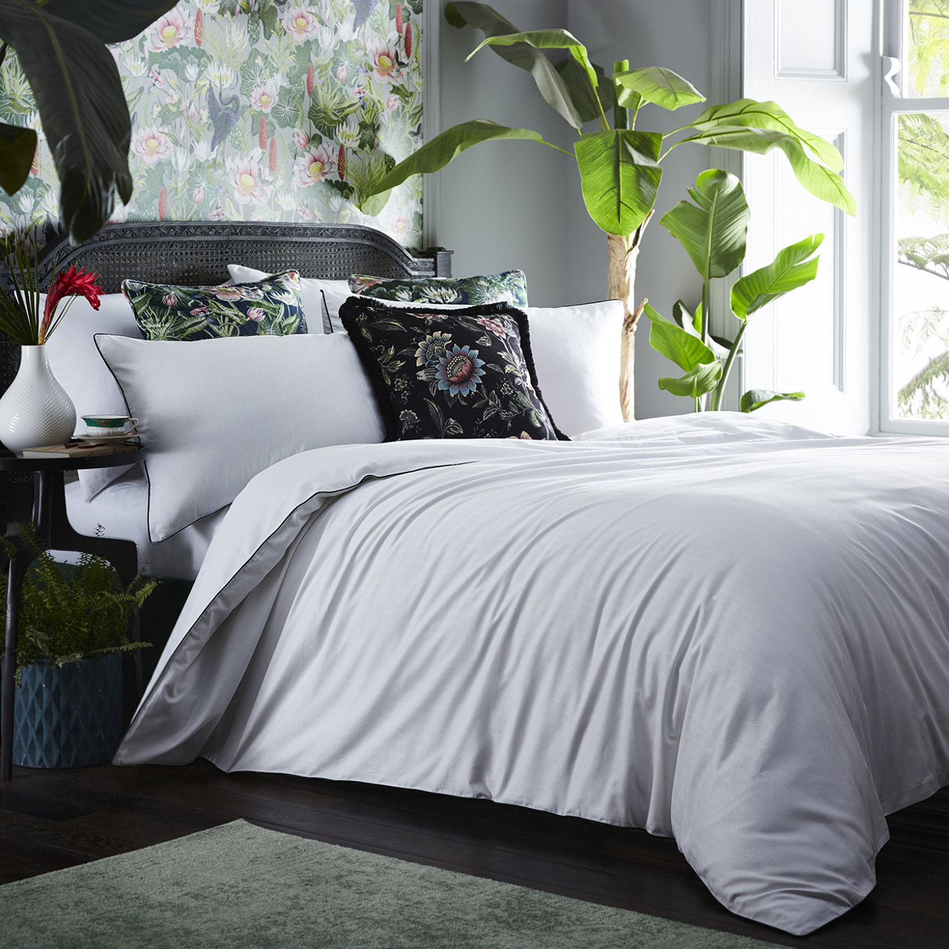 Folia White Bedding by CNC