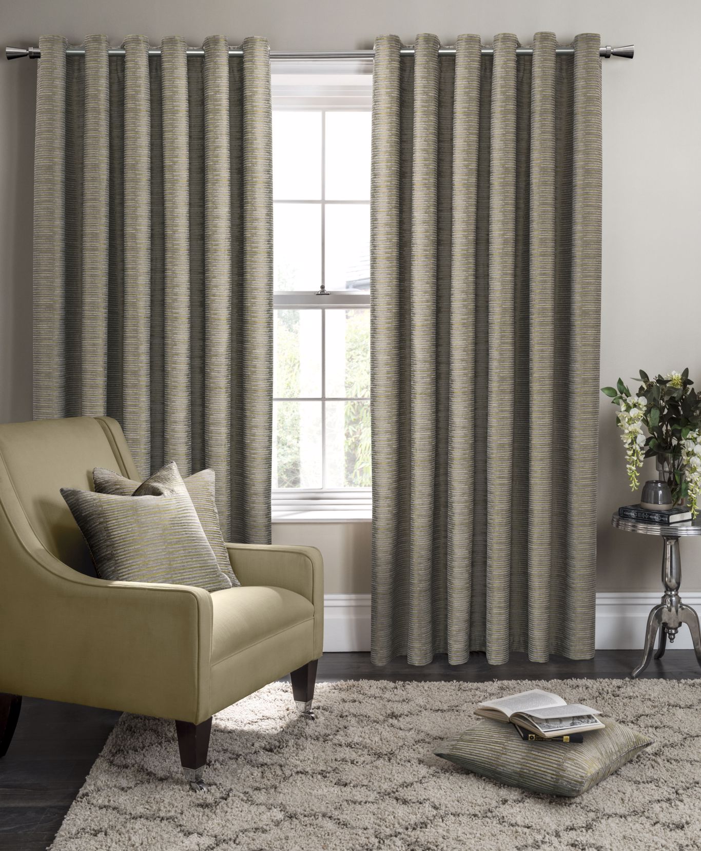 Campello Olive Curtains by STG