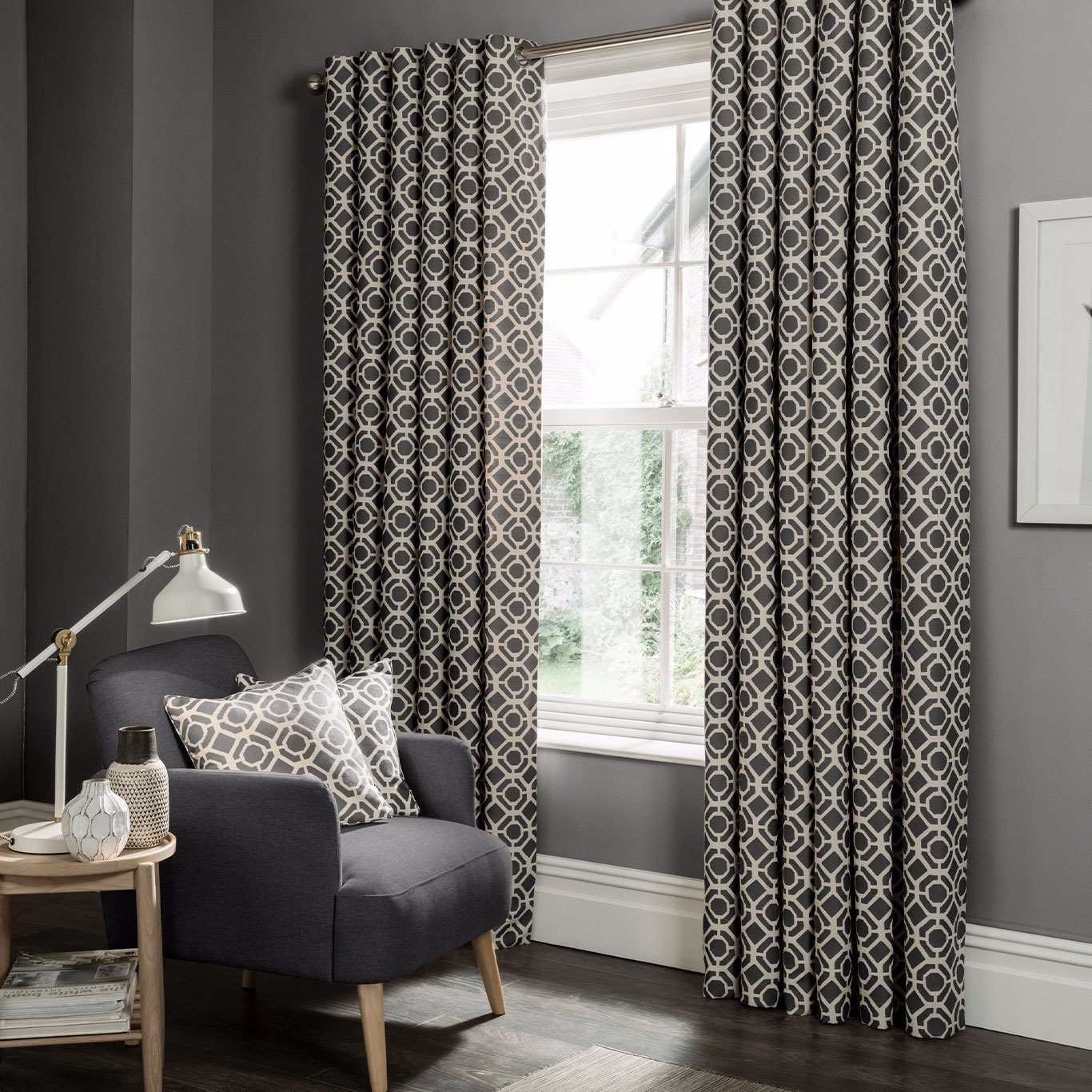 Castello Charcoal Curtains by STG